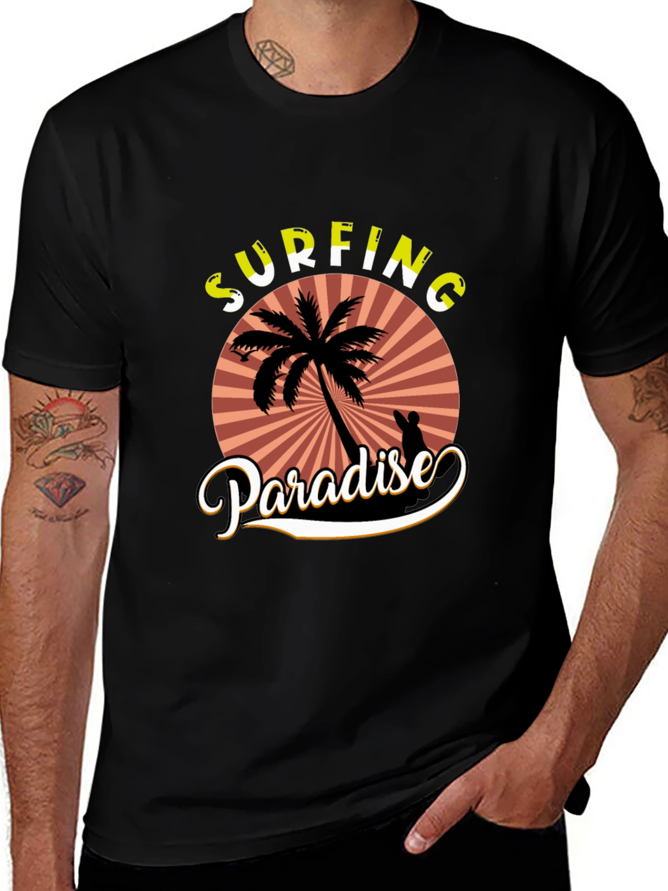 Surfing Paradise T-Shirt - Tropical Beach Design