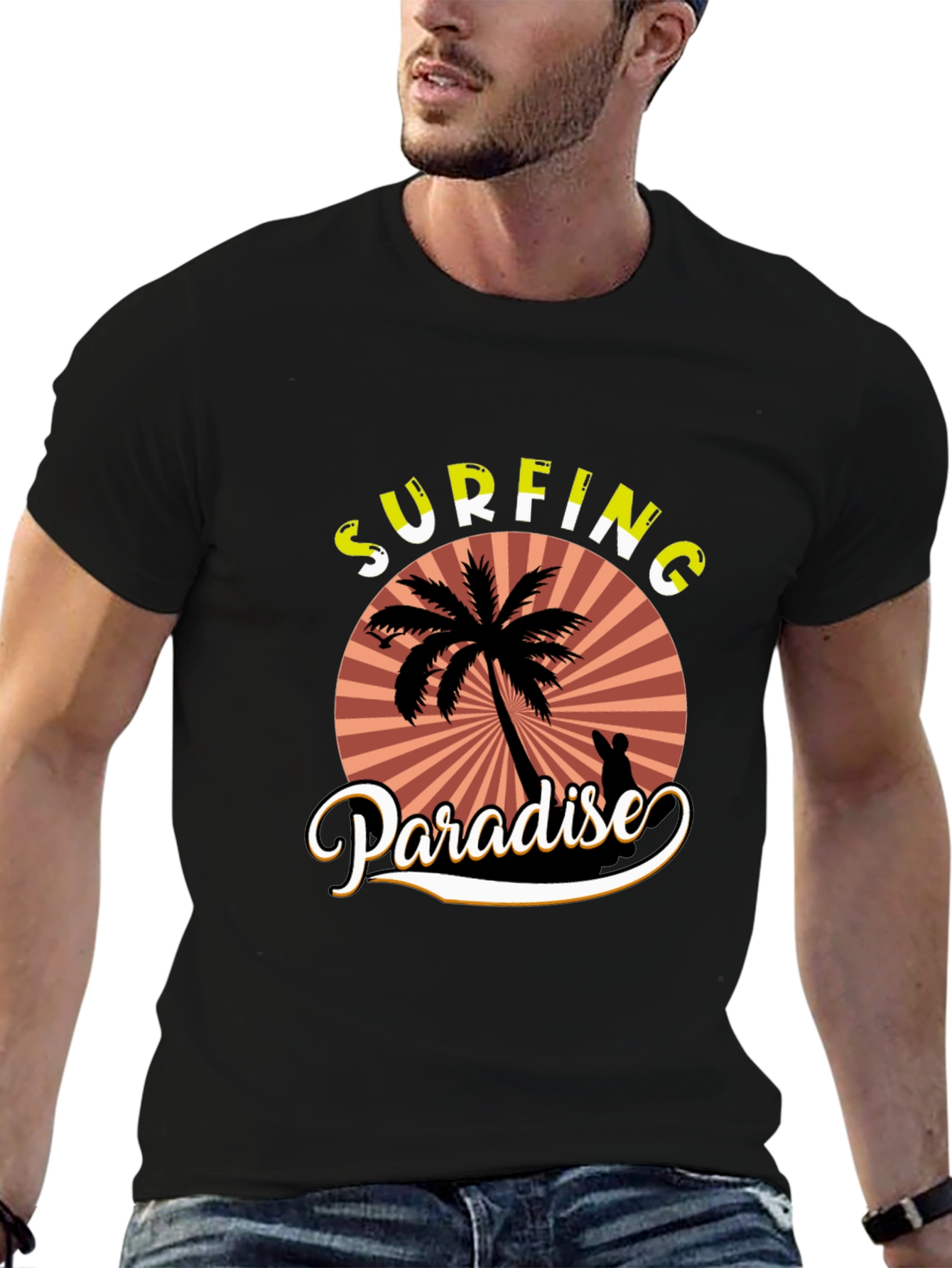 Surfing Paradise T-Shirt - Tropical Beach Design