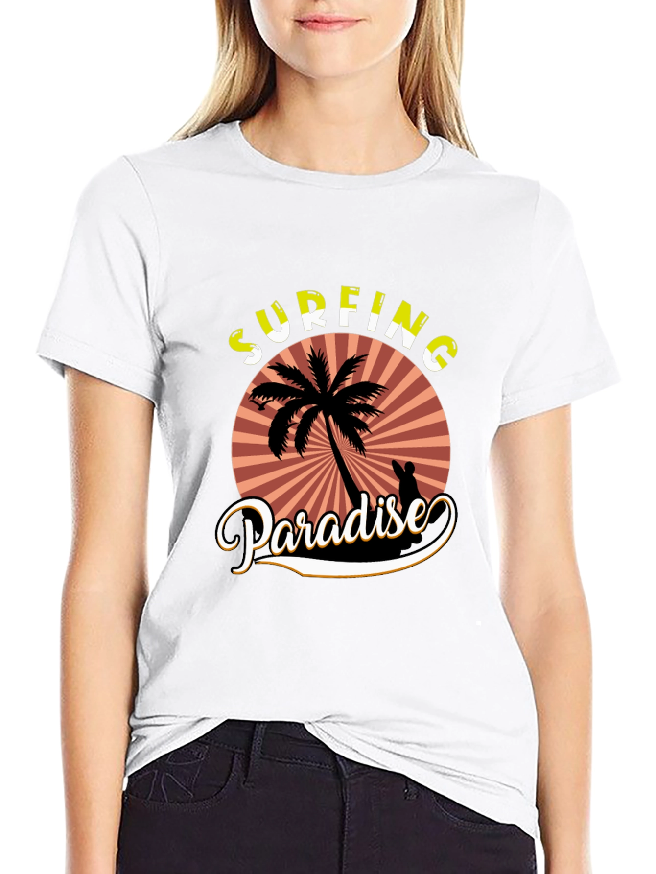 Surfing Paradise T-Shirt - Tropical Beach Design