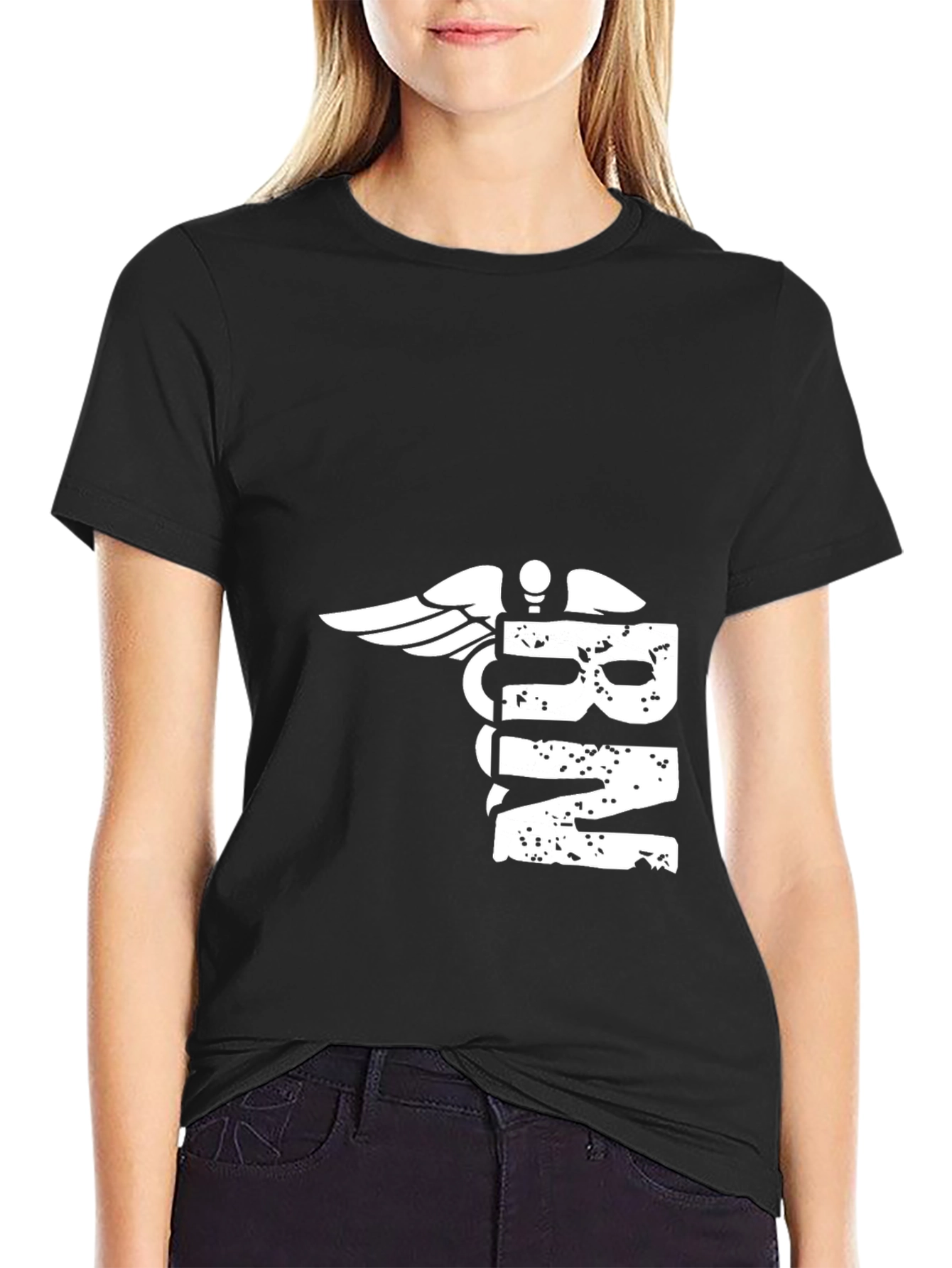 RN Caduceus Graphic T-Shirt - Black