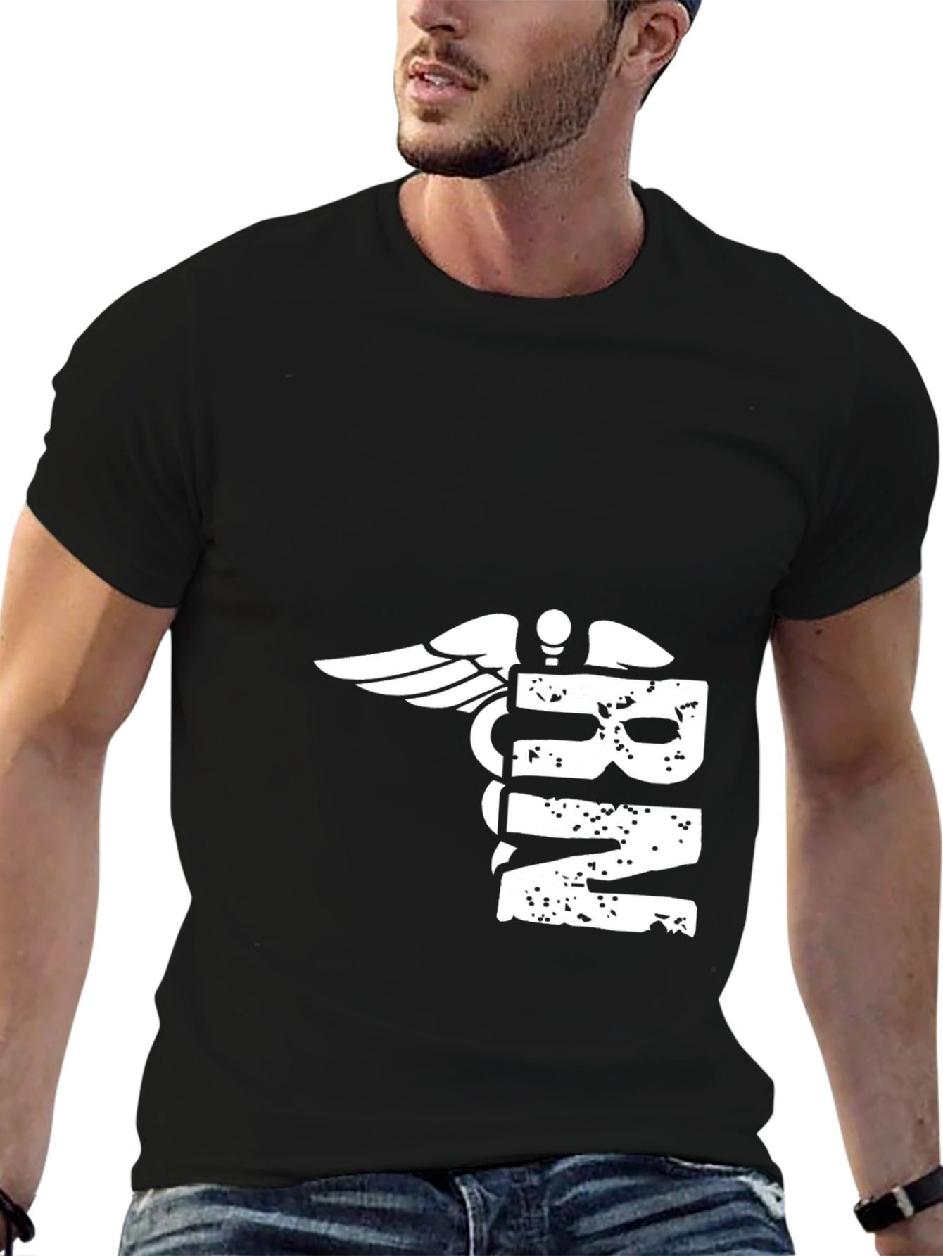 RN Caduceus Graphic T-Shirt - Black