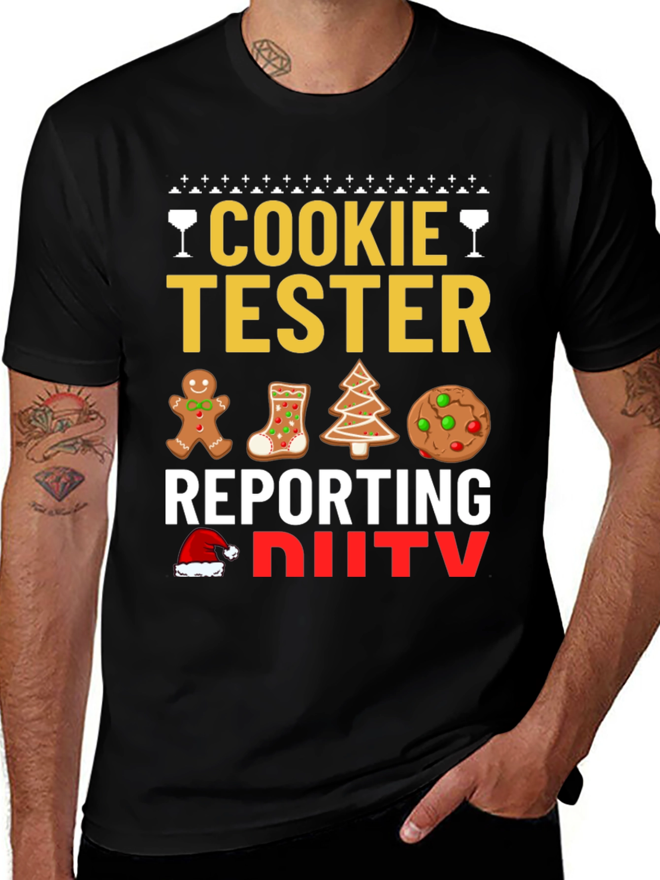 Cookie Tester Reporting for Duty Christmas T-Shirt