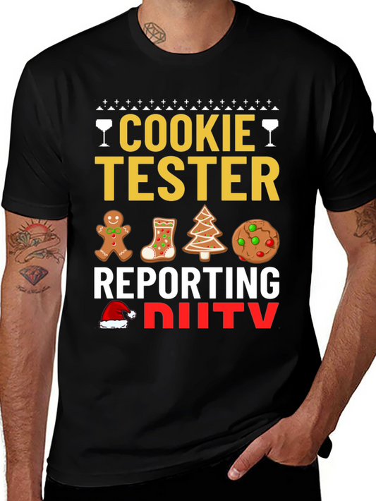 Cookie Tester Reporting for Duty Christmas T-Shirt