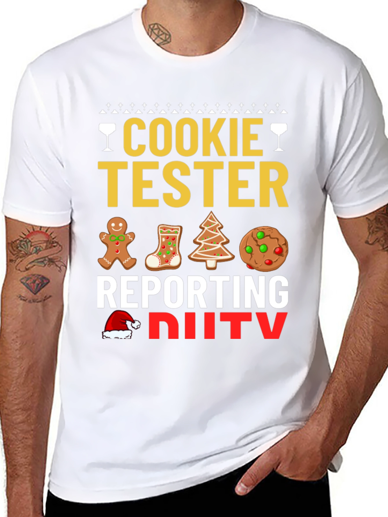 Cookie Tester Reporting for Duty Christmas T-Shirt