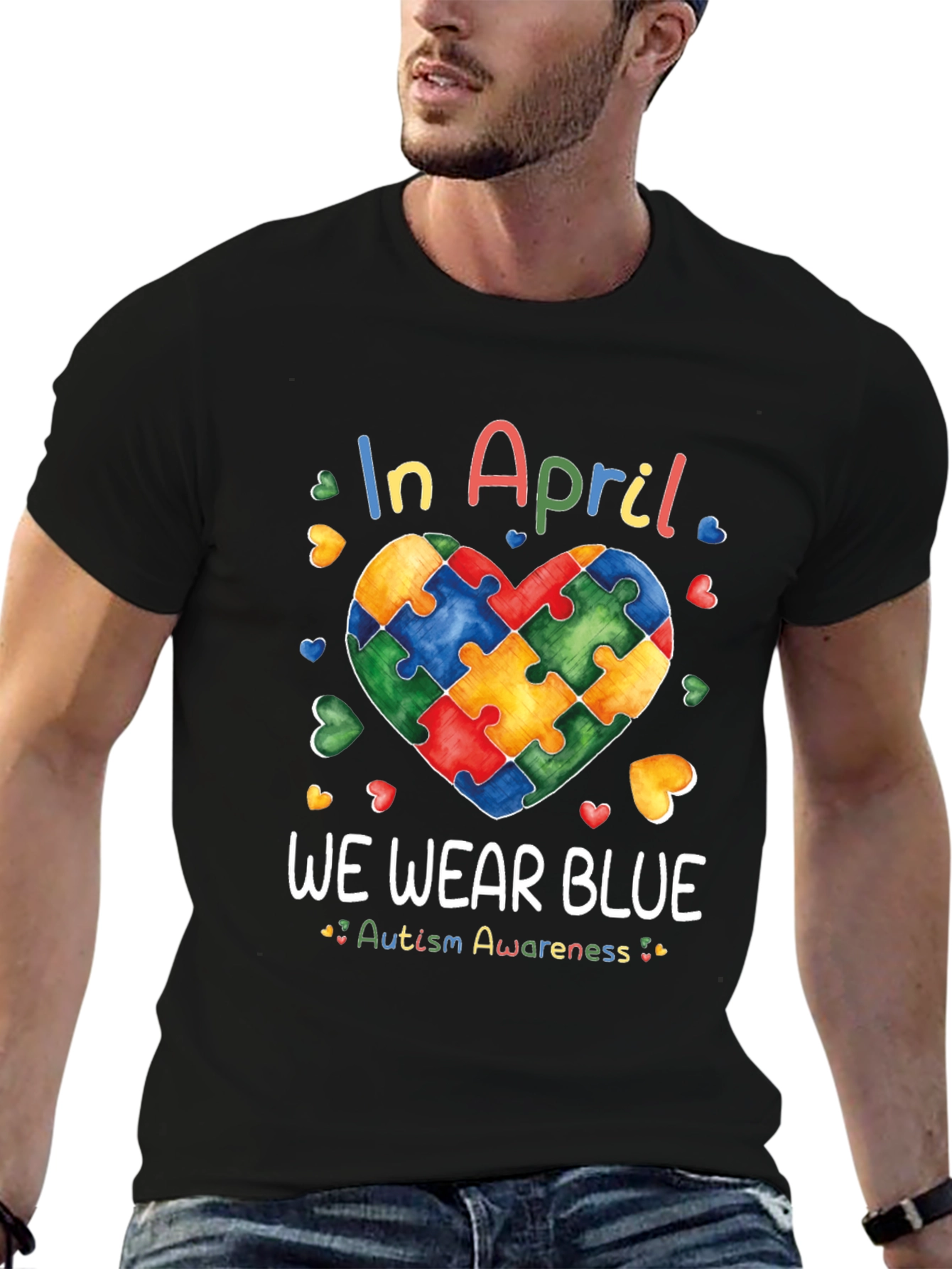 Autism Awareness In April We Wear Blue T-Shirt