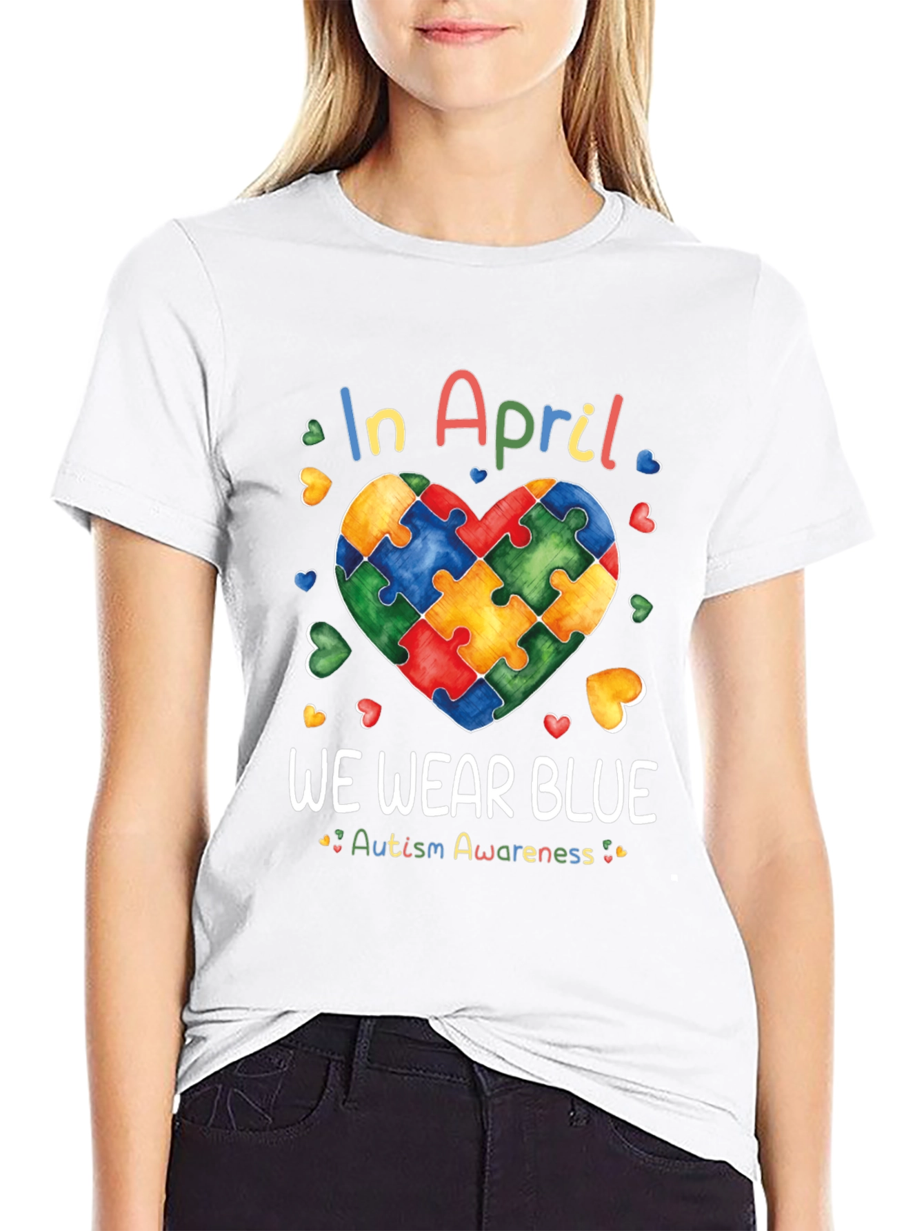 Autism Awareness In April We Wear Blue T-Shirt