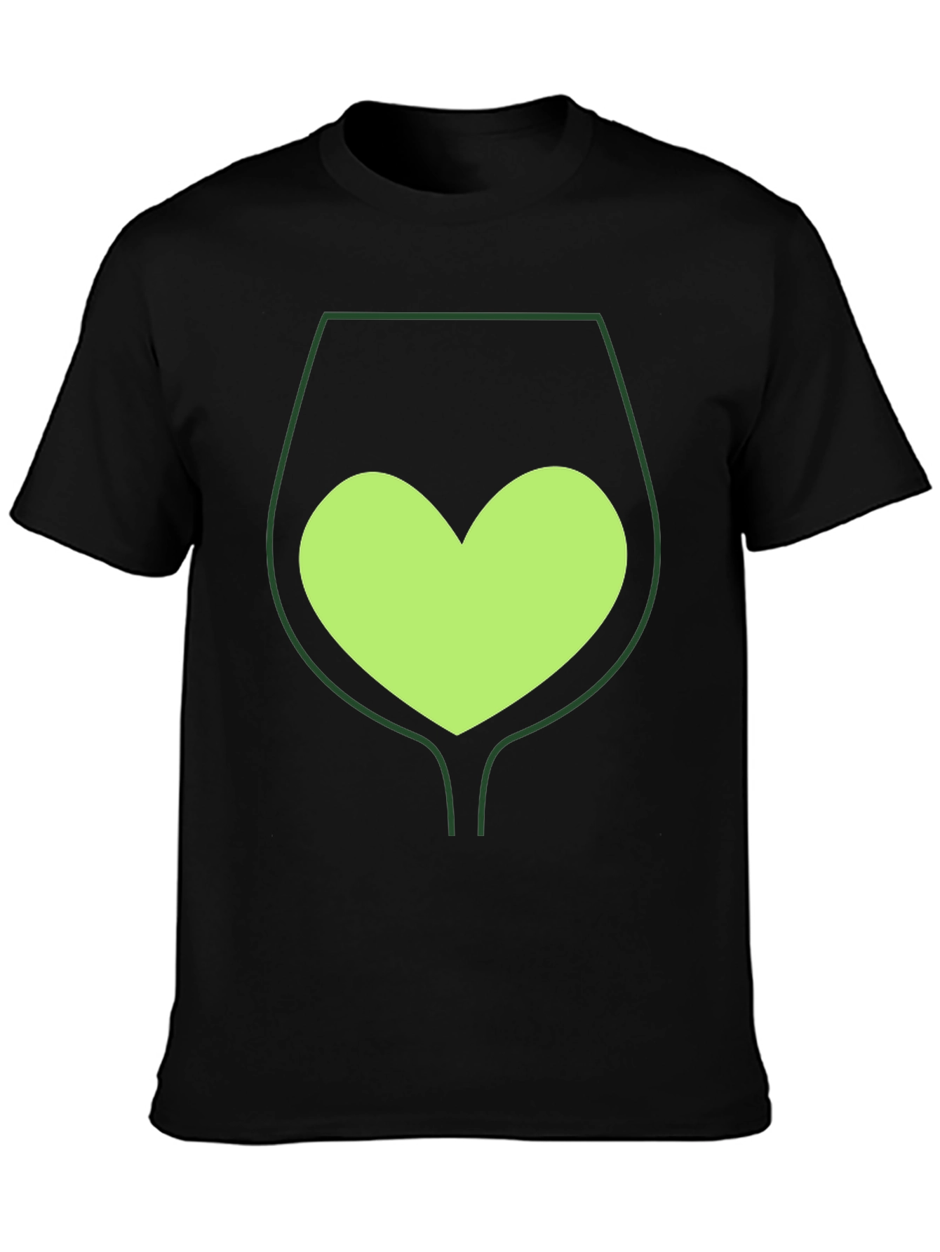 Wine Glass Heart Tee - Unique Graphic T-Shirt