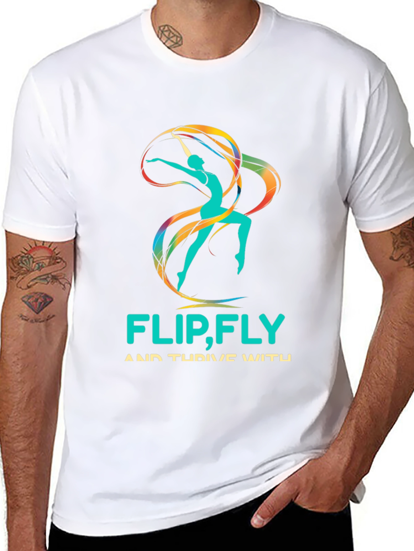 Flip Fly & Thrive T-Shirt - Rhythmic Gymnastics Design