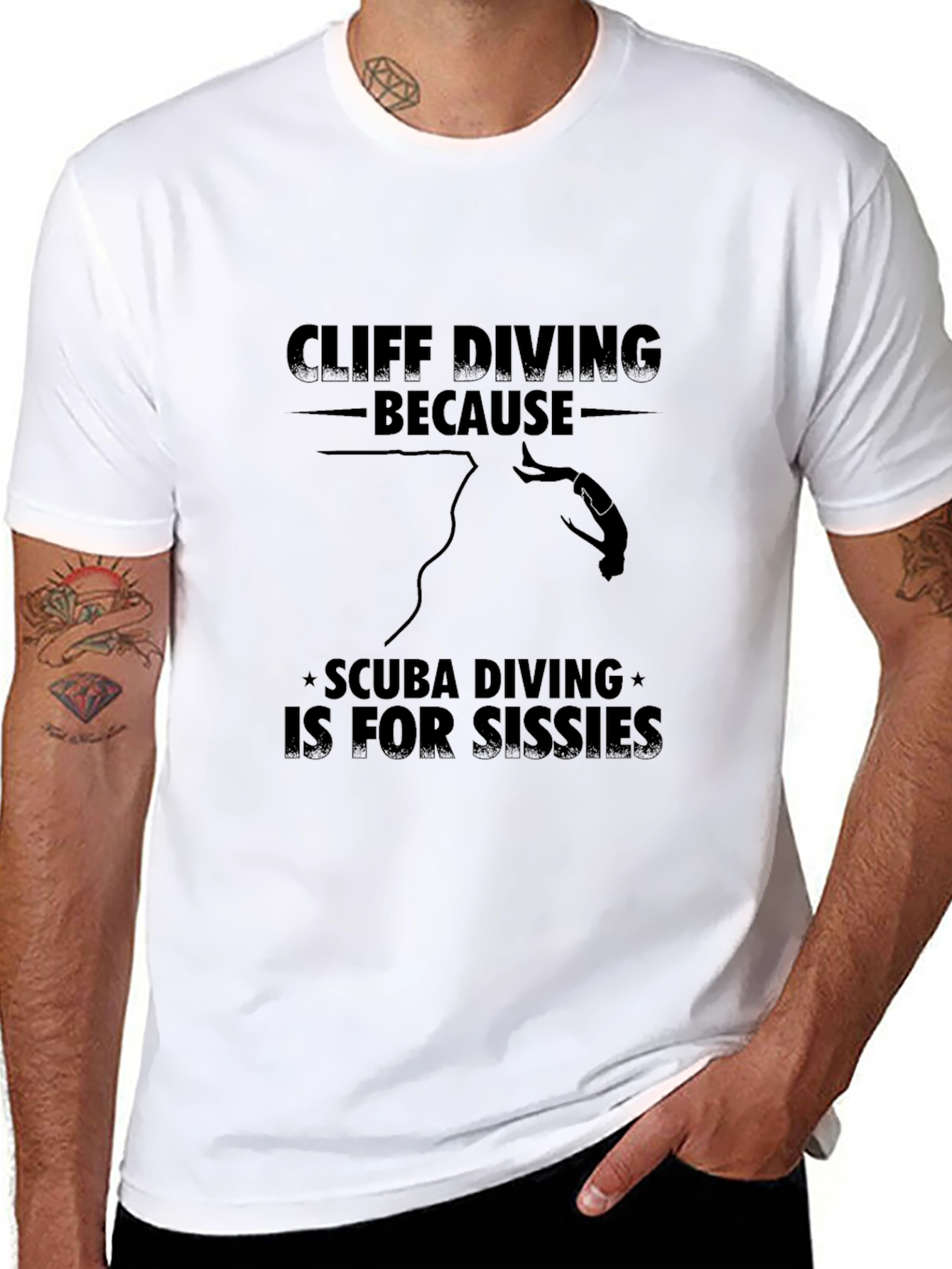 Cliff Diving Tee: Scuba Diving is for Sissies