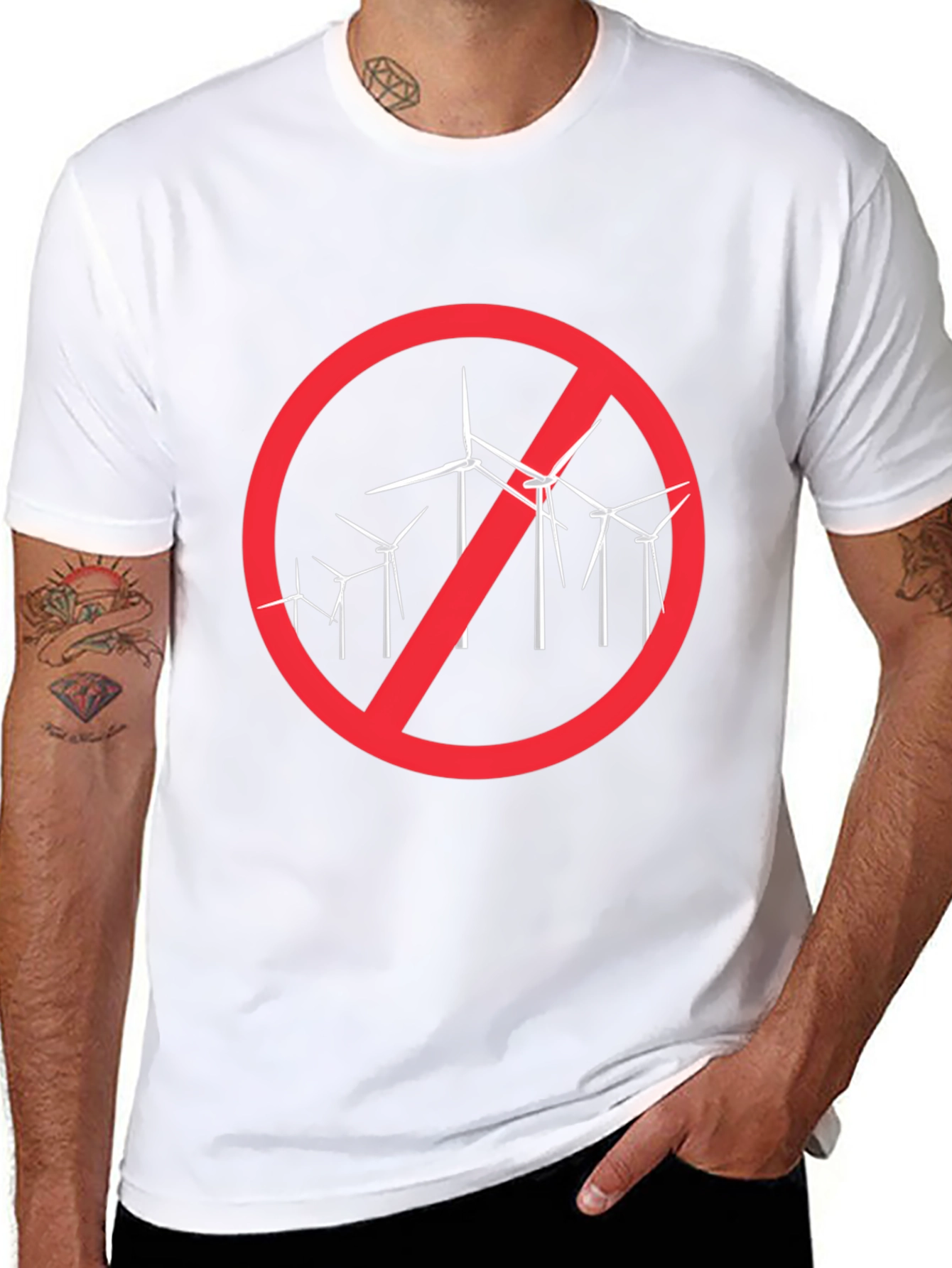Anti-Wind Turbine Black T-Shirt
