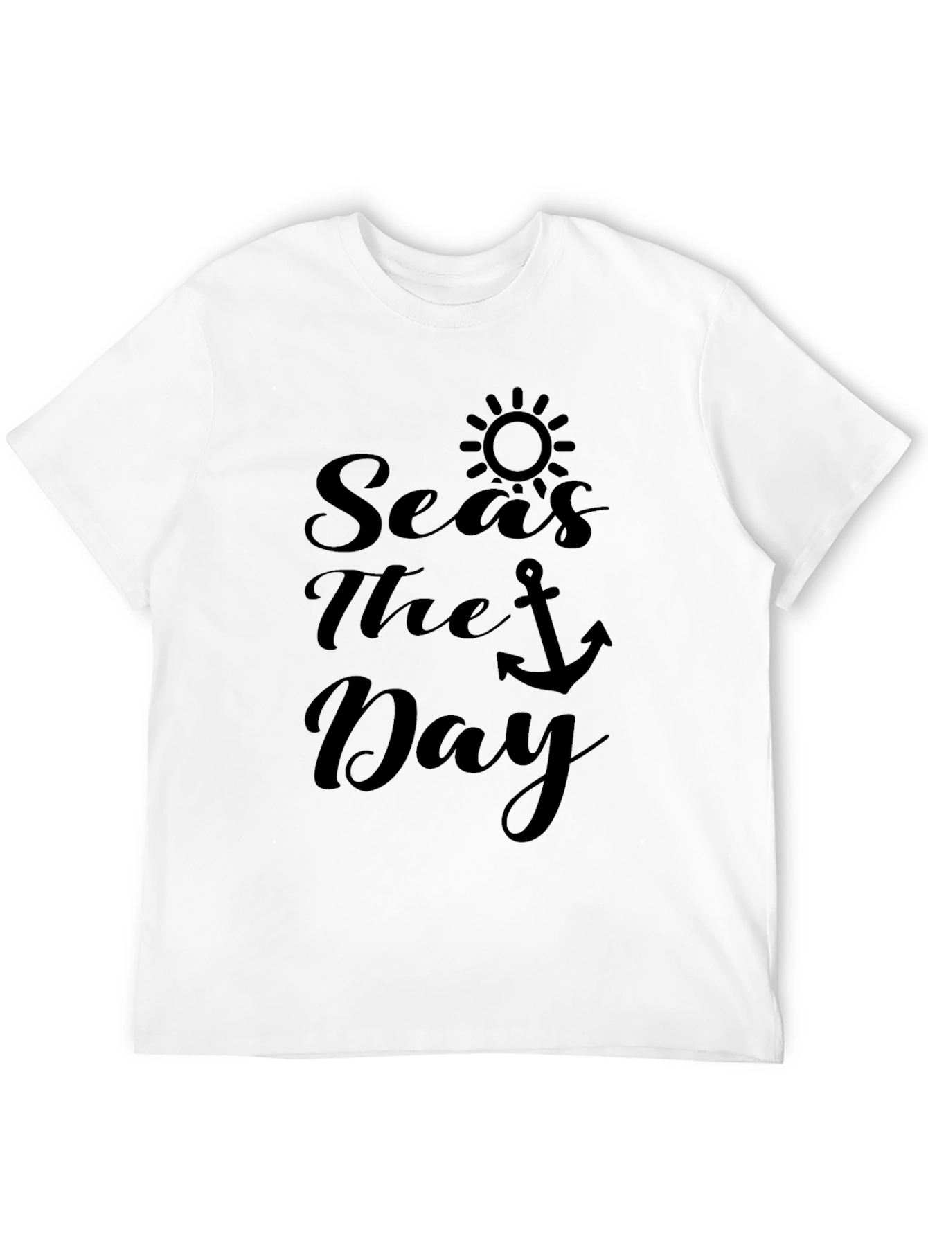 Seas the Day Graphic Tee - Black Cotton Shirt