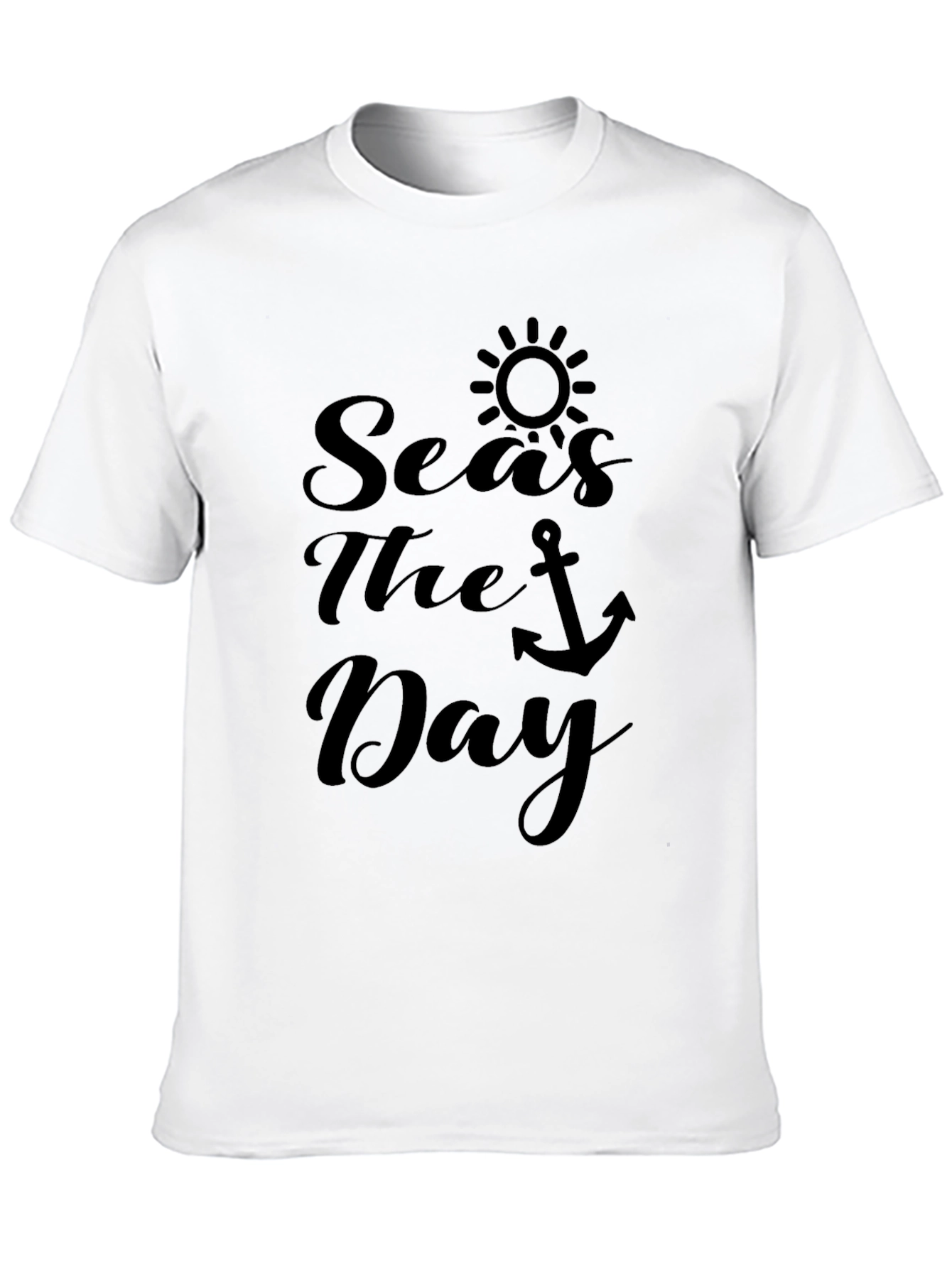 Seas the Day Graphic Tee - Black Cotton Shirt