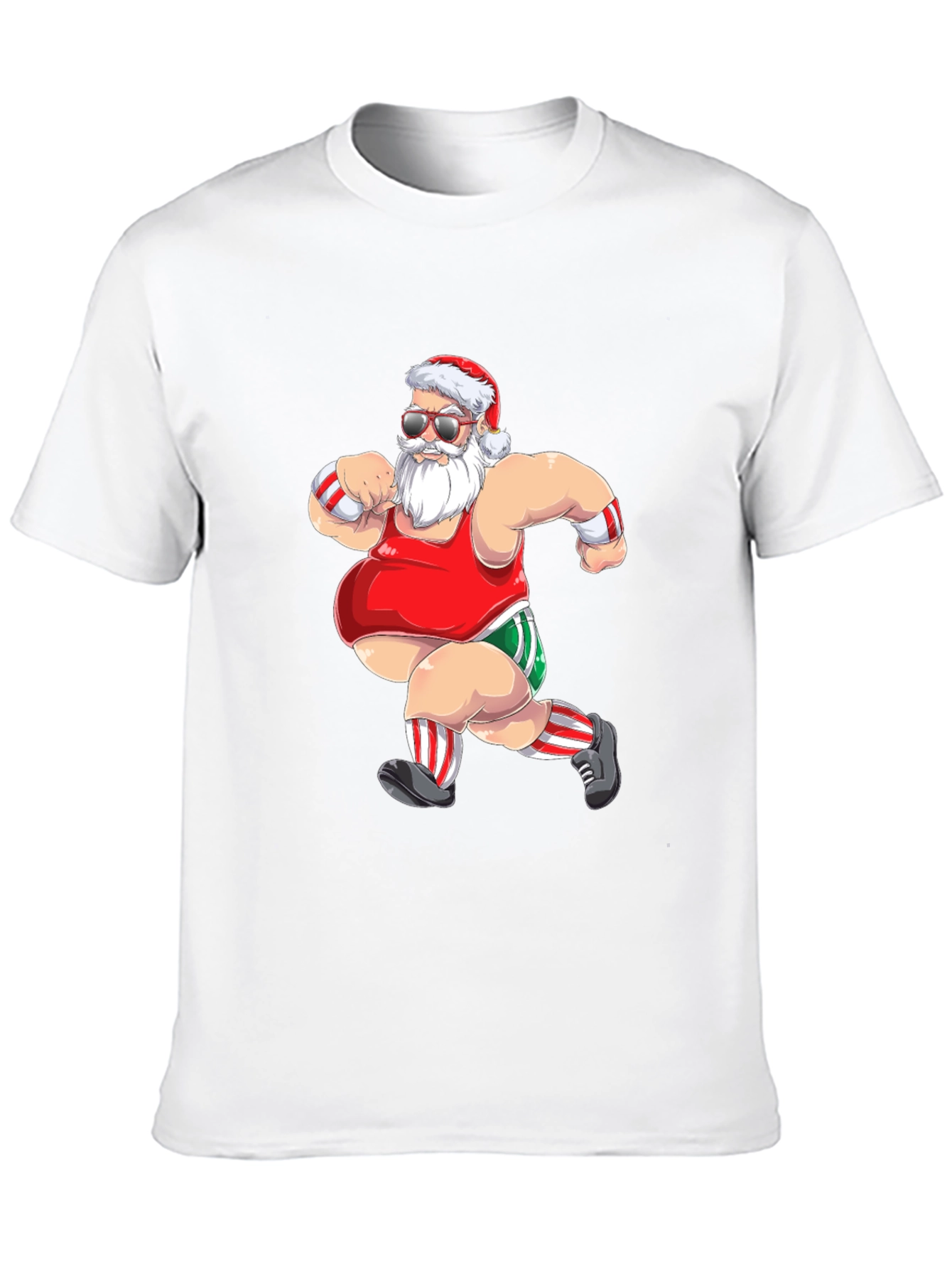 Running Santa Graphic T-Shirt - Black
