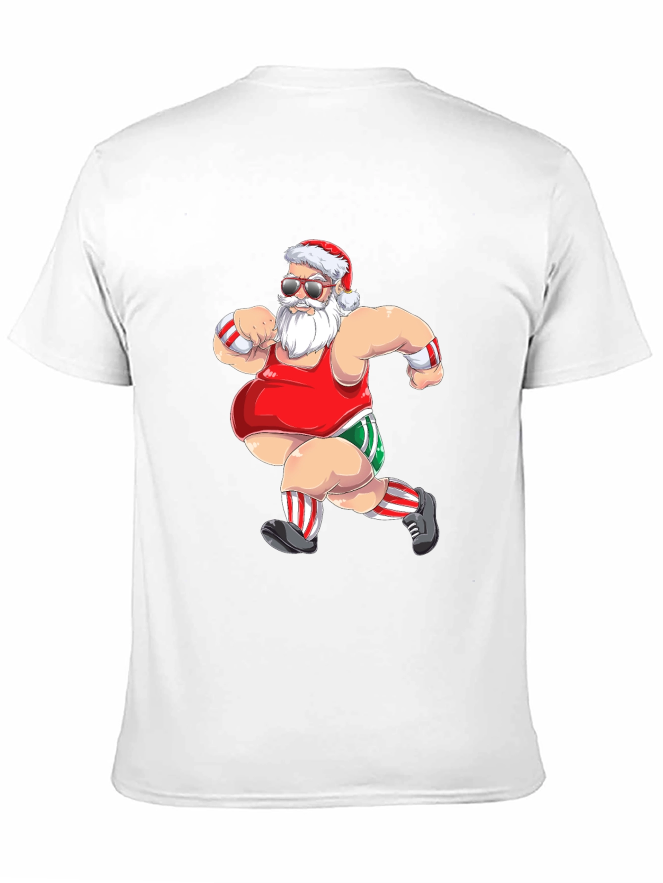 Running Santa Graphic T-Shirt - Black