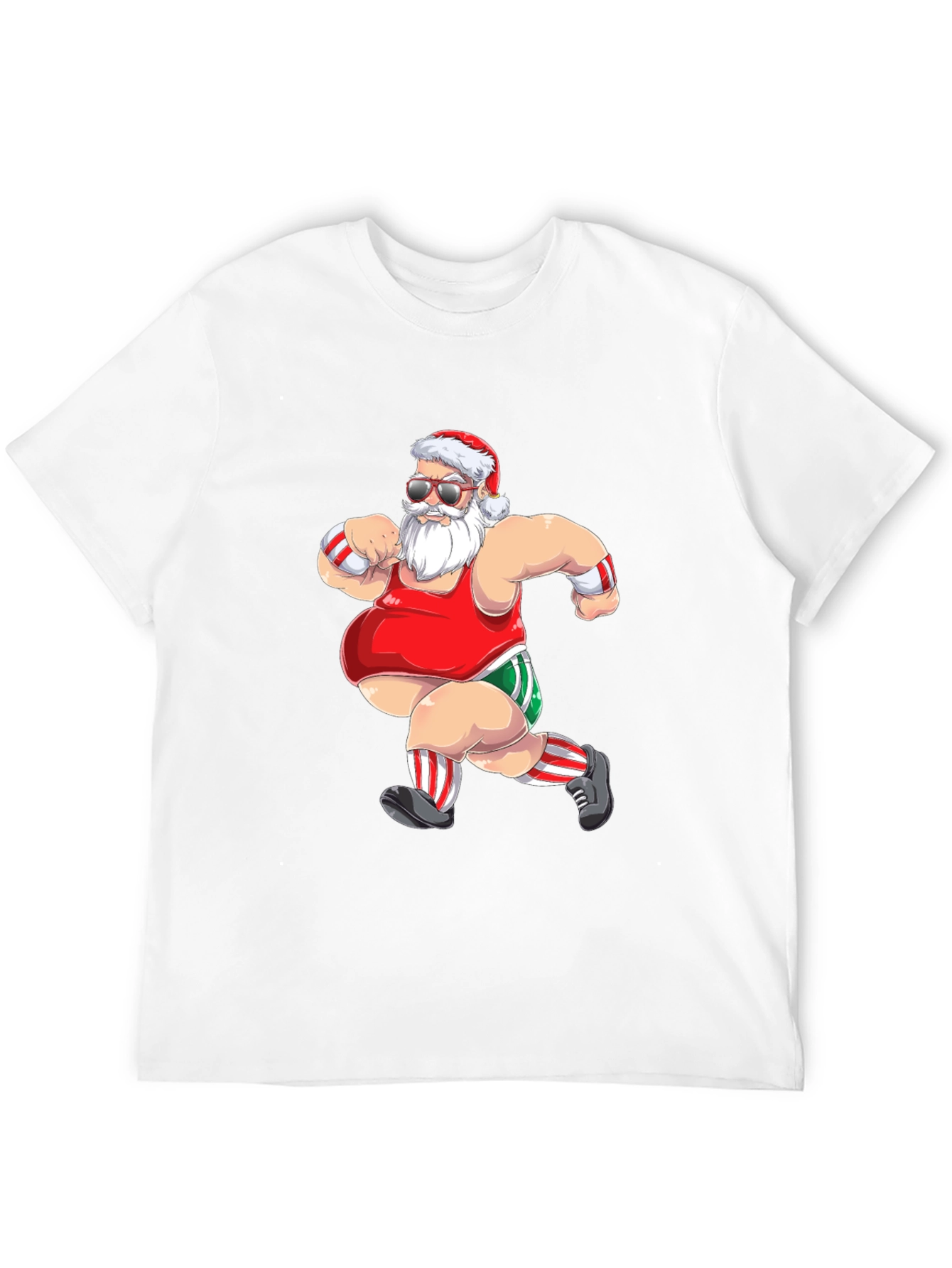 Running Santa Graphic T-Shirt - Black