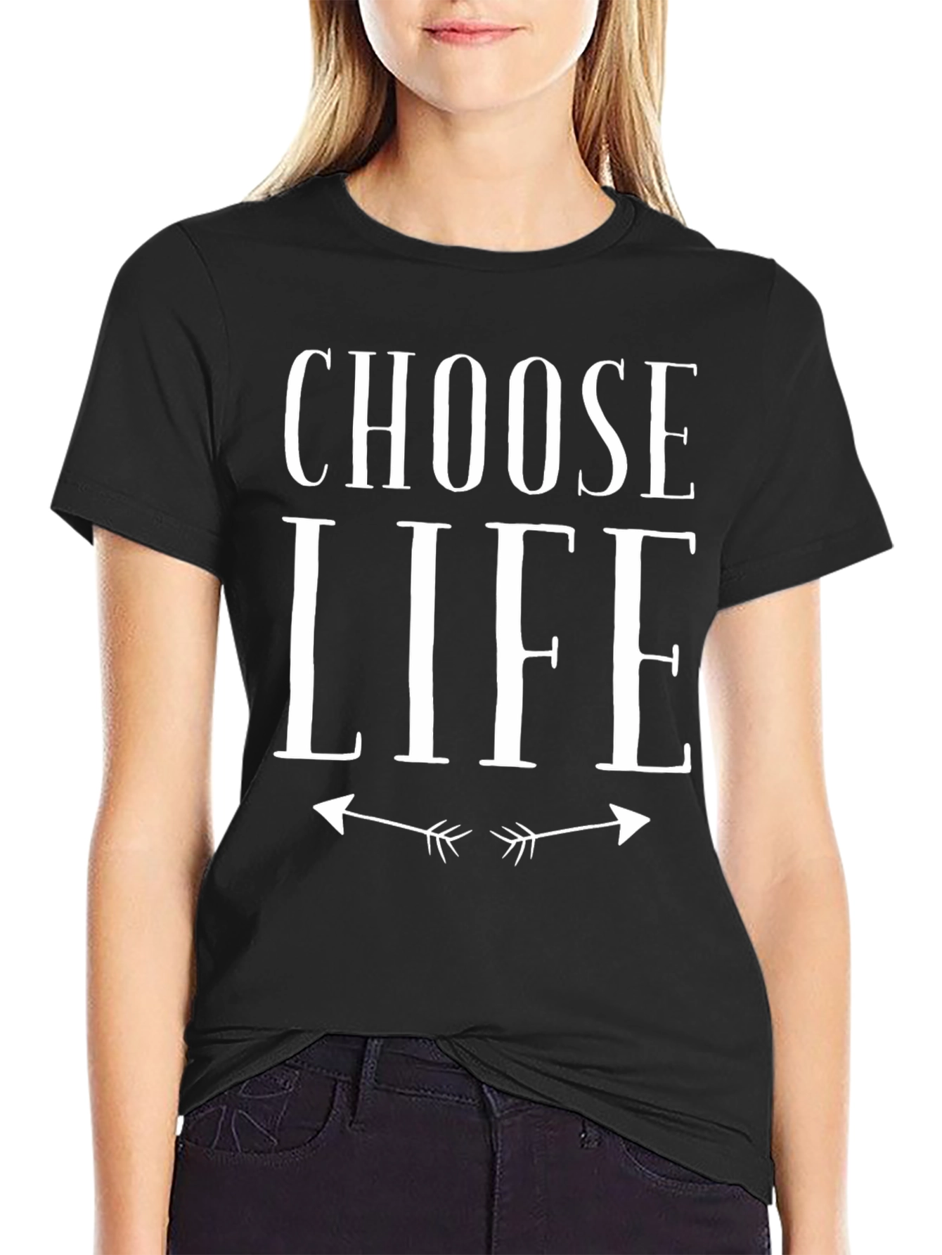 Choose Life Graphic Tee - Black Cotton T-Shirt
