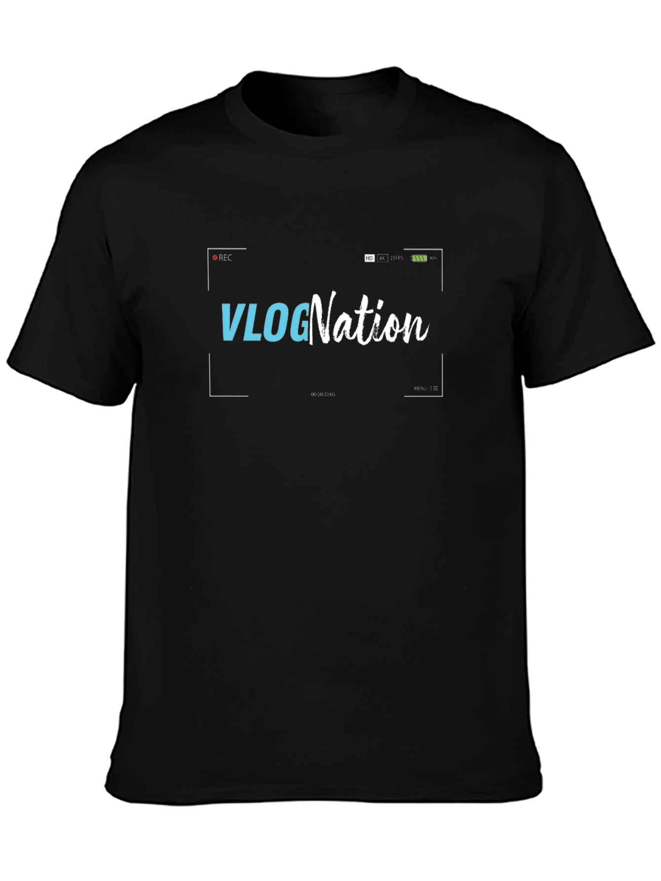 VlogNation T-Shirt - Black Cotton Tee