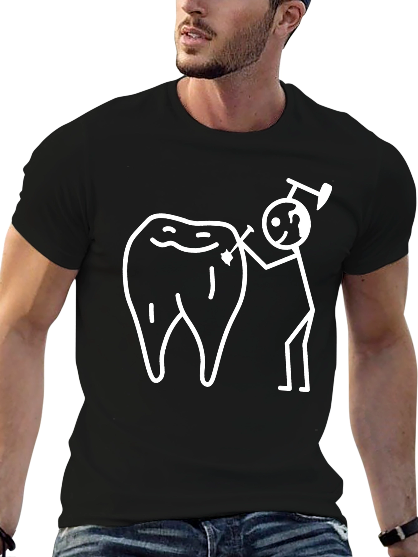 Dental Humor T-Shirt - Dentist Stick Figure Tee