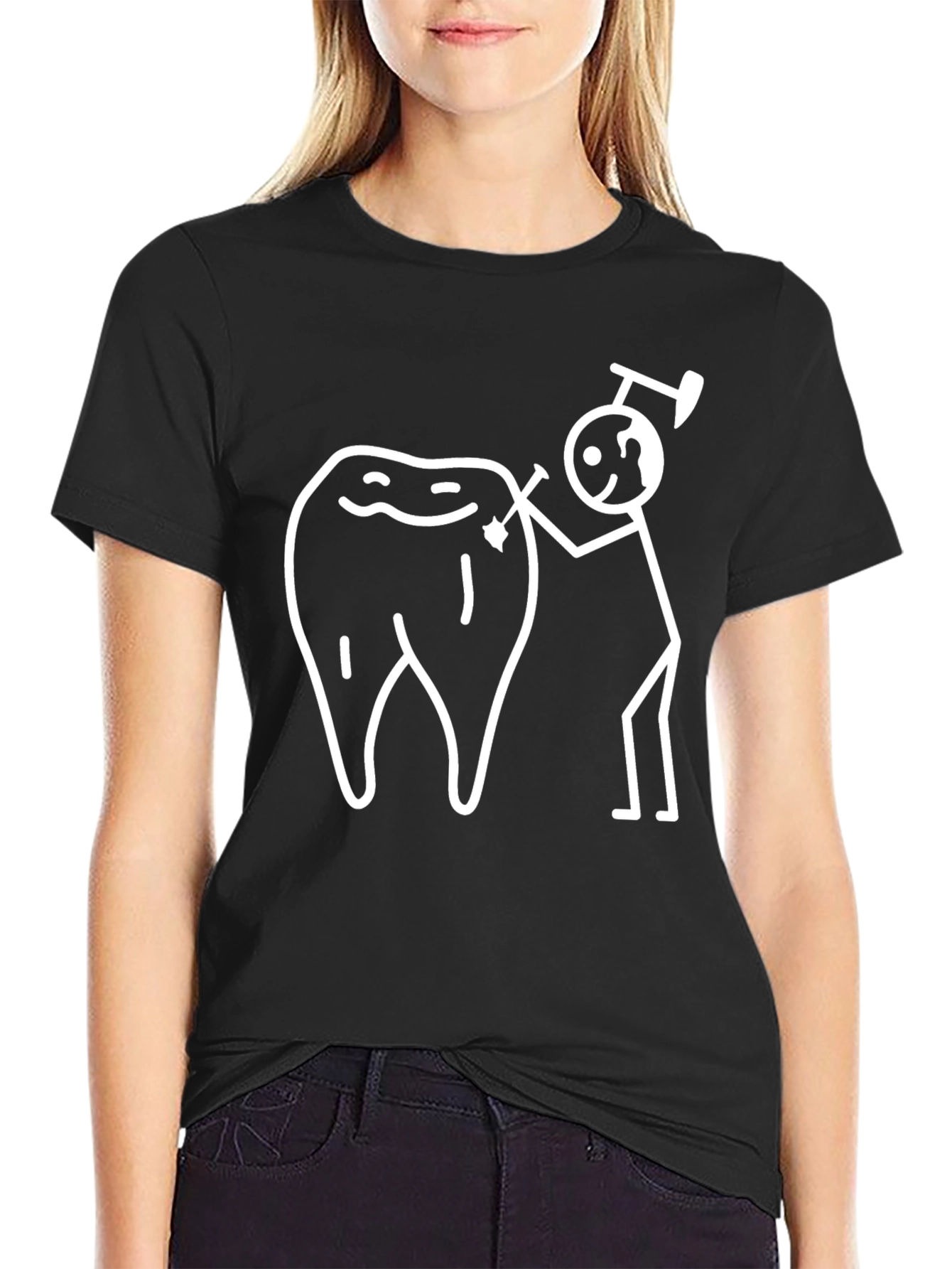 Dental Humor T-Shirt - Dentist Stick Figure Tee