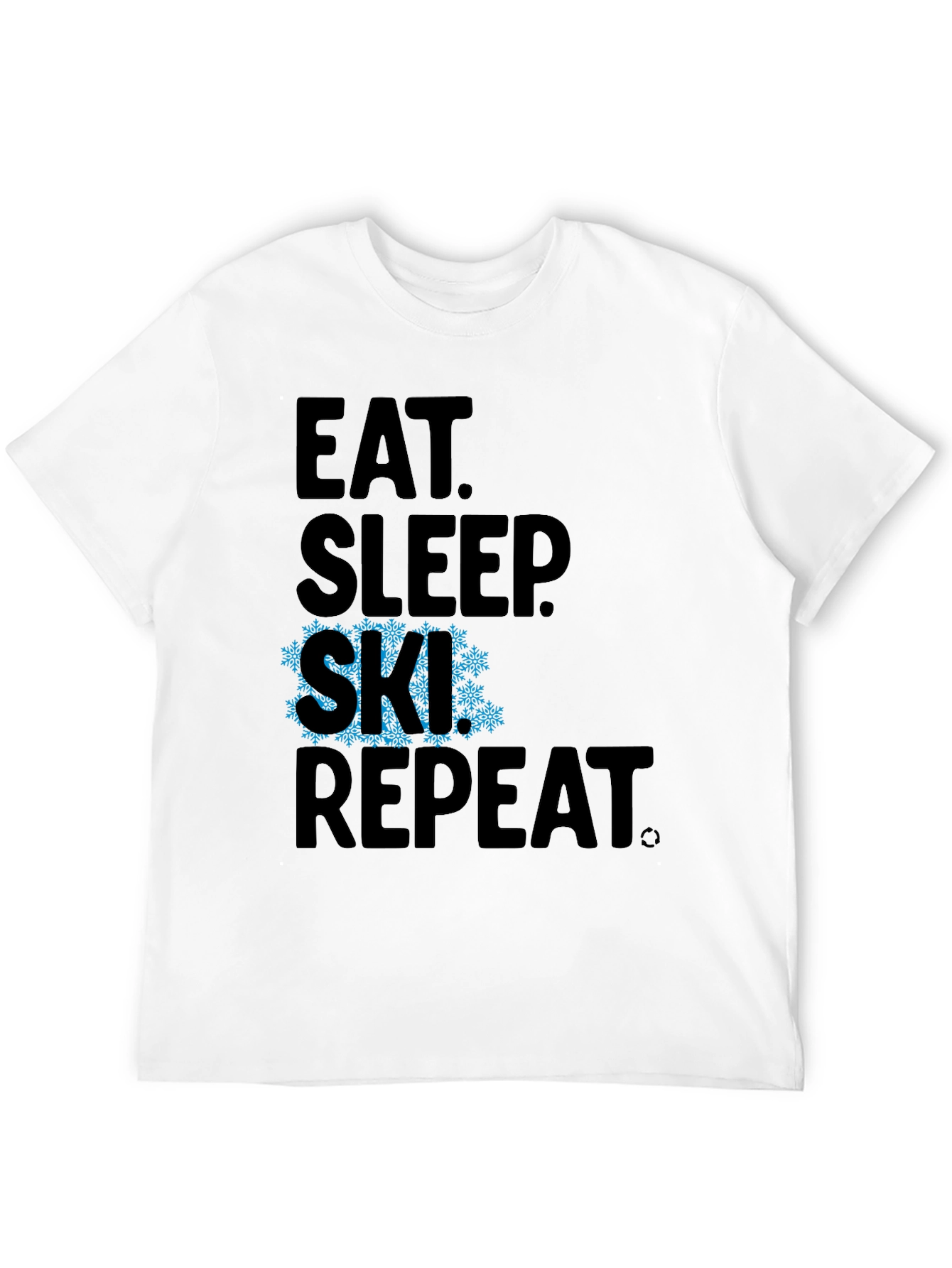 Eat Sleep Ski Repeat Black Graphic Tee