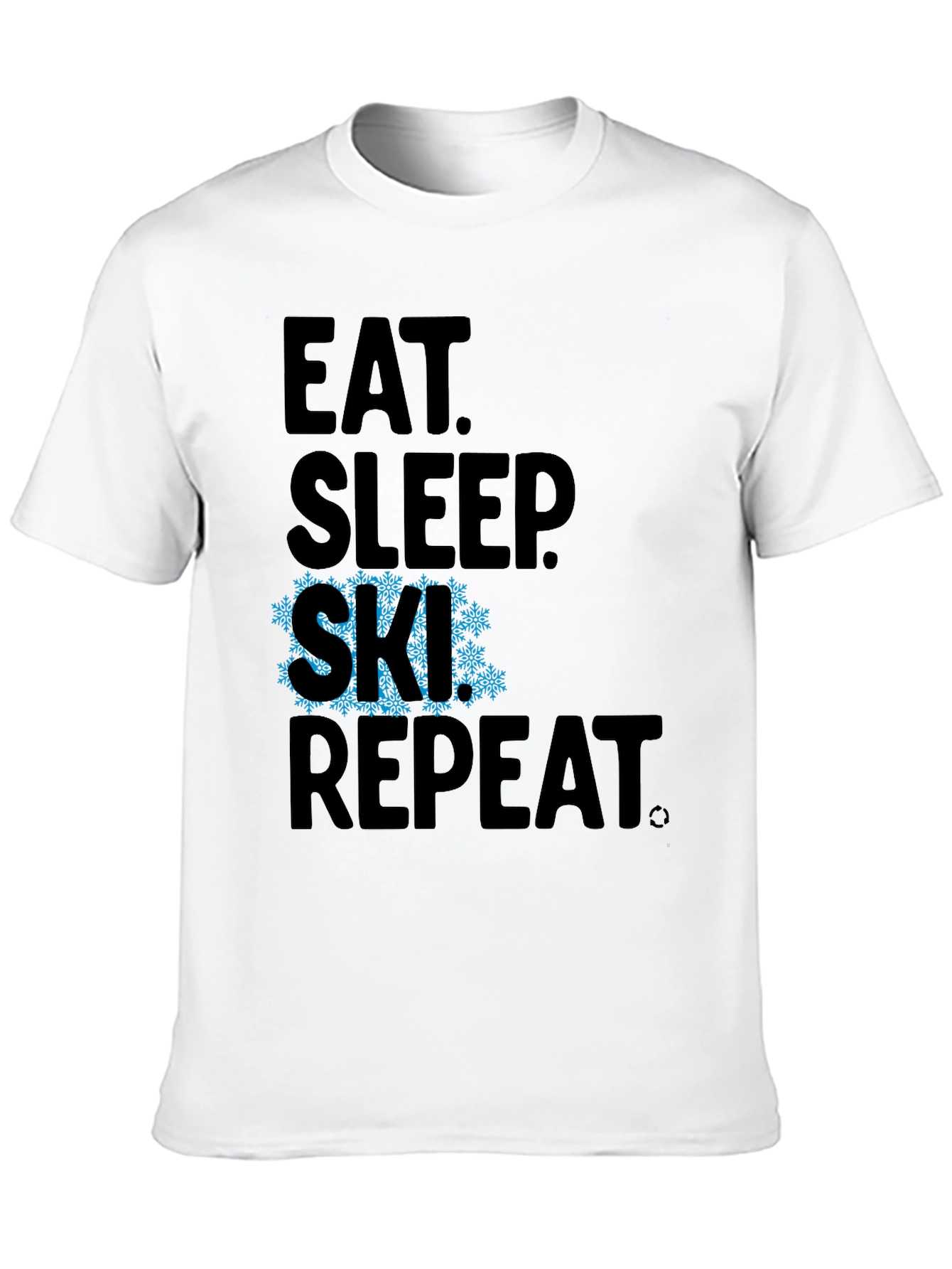 Eat Sleep Ski Repeat Black Graphic Tee