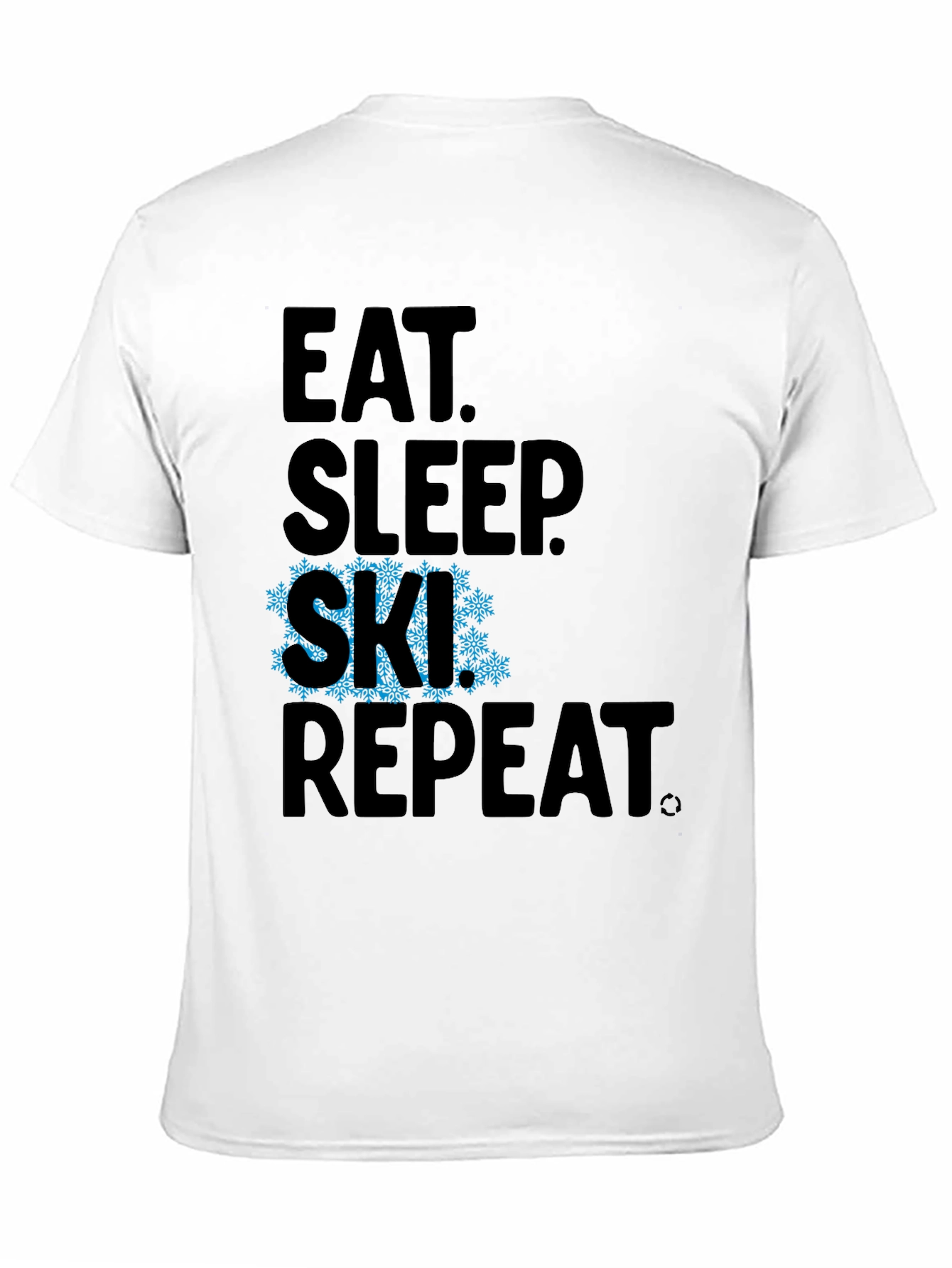 Eat Sleep Ski Repeat Black Graphic Tee