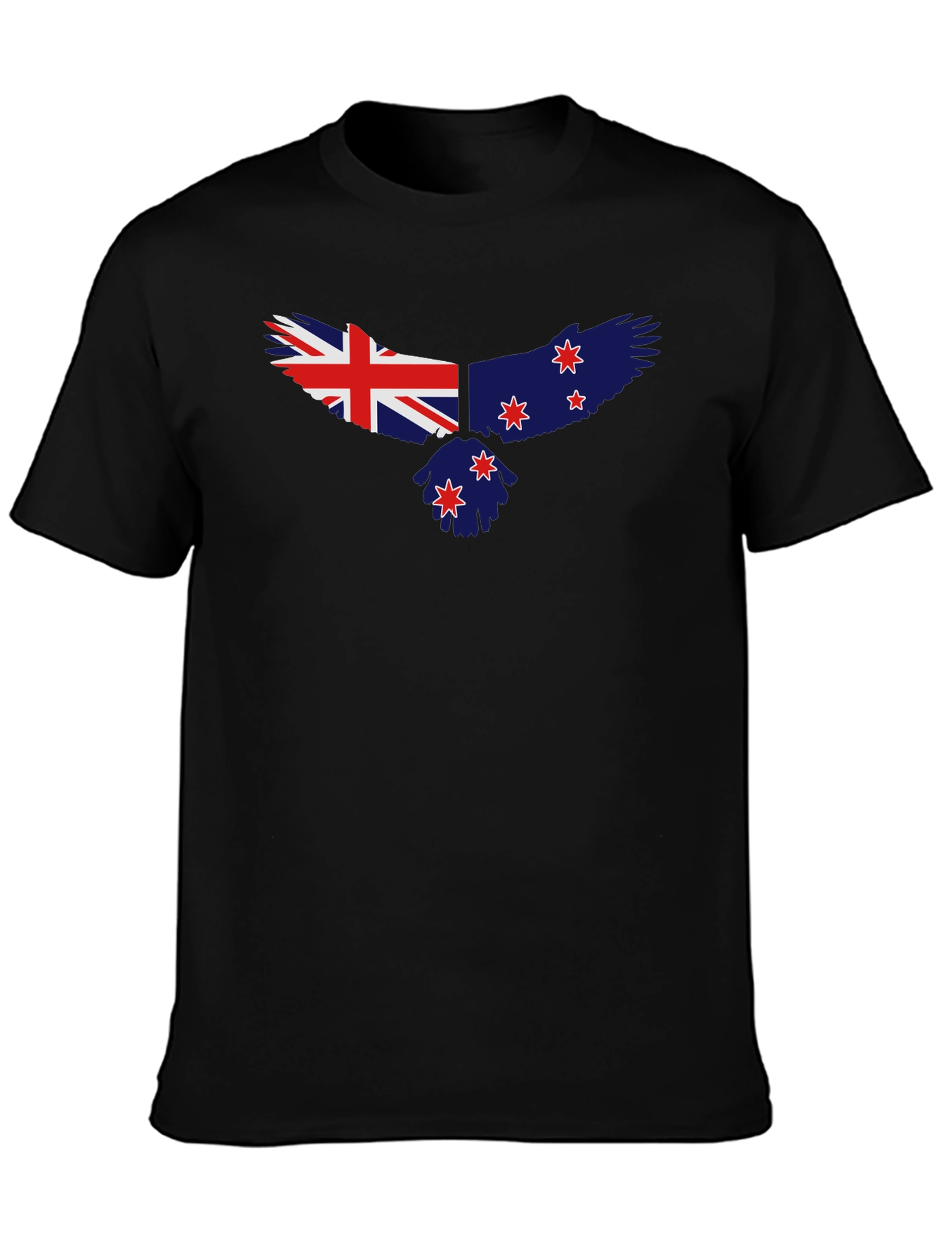 New Zealand Flag Eagle Black T-Shirt