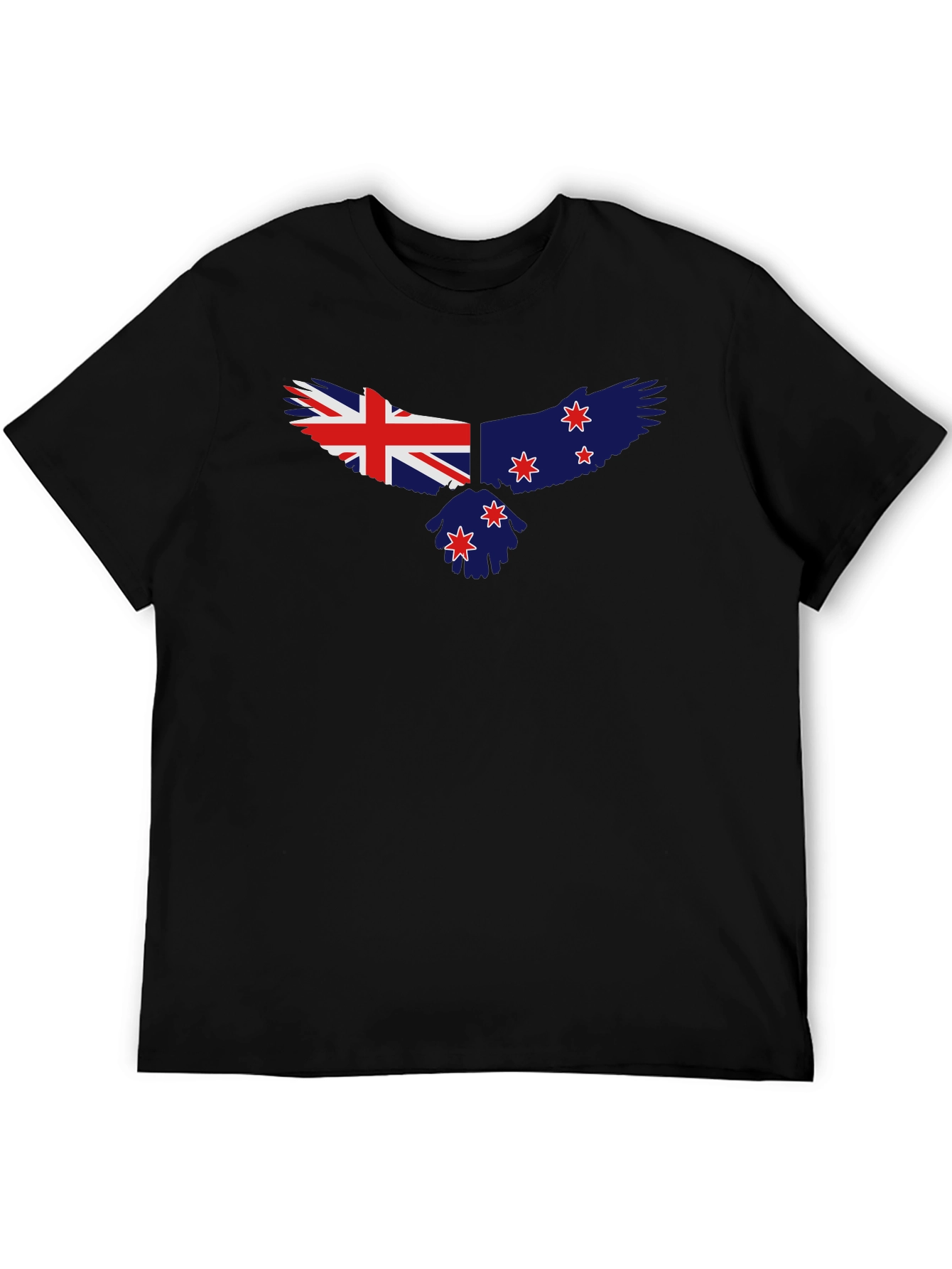 New Zealand Flag Eagle Black T-Shirt