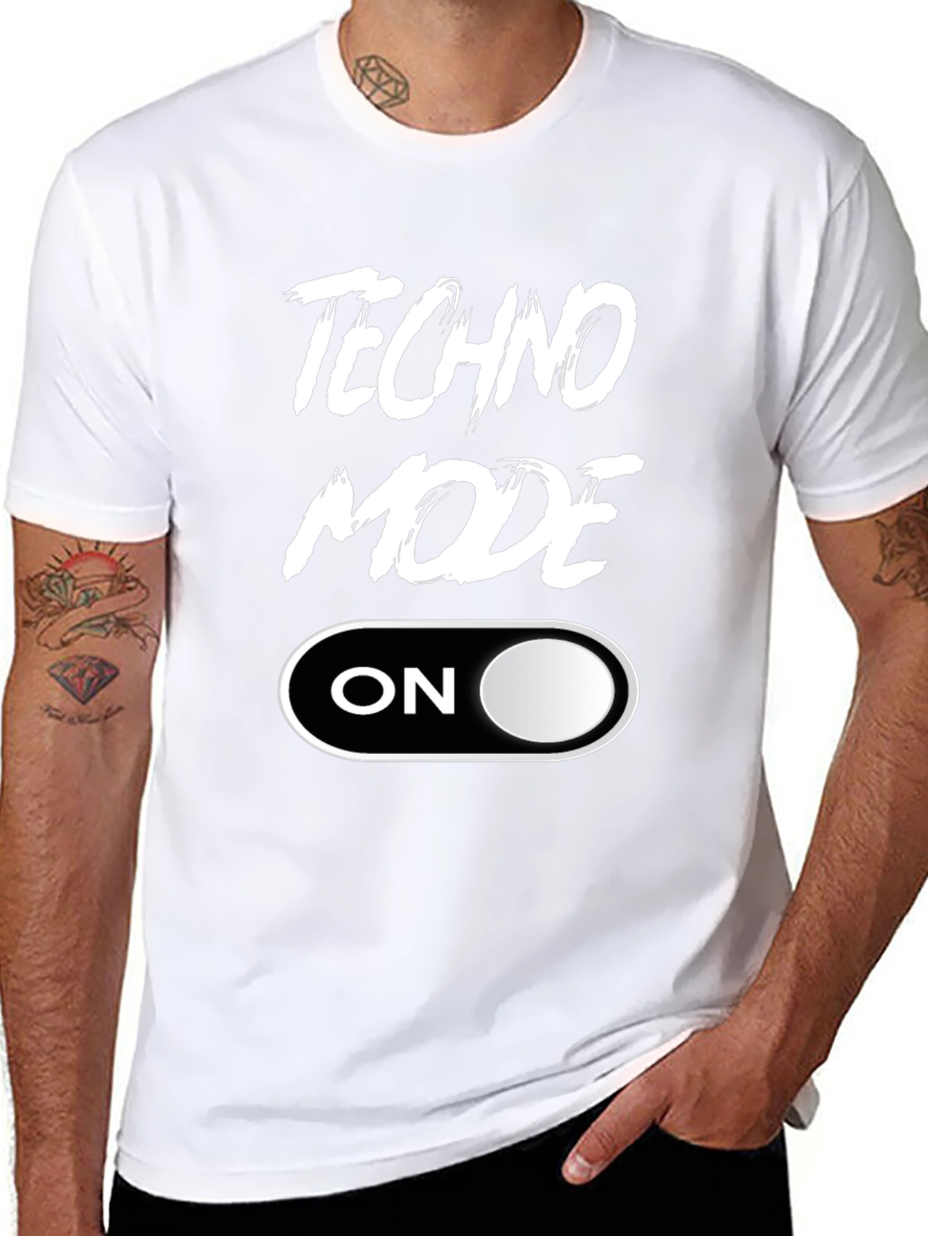 Techno Mode ON Black T-Shirt