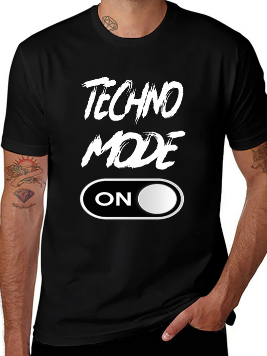 Techno Mode ON Black T-Shirt