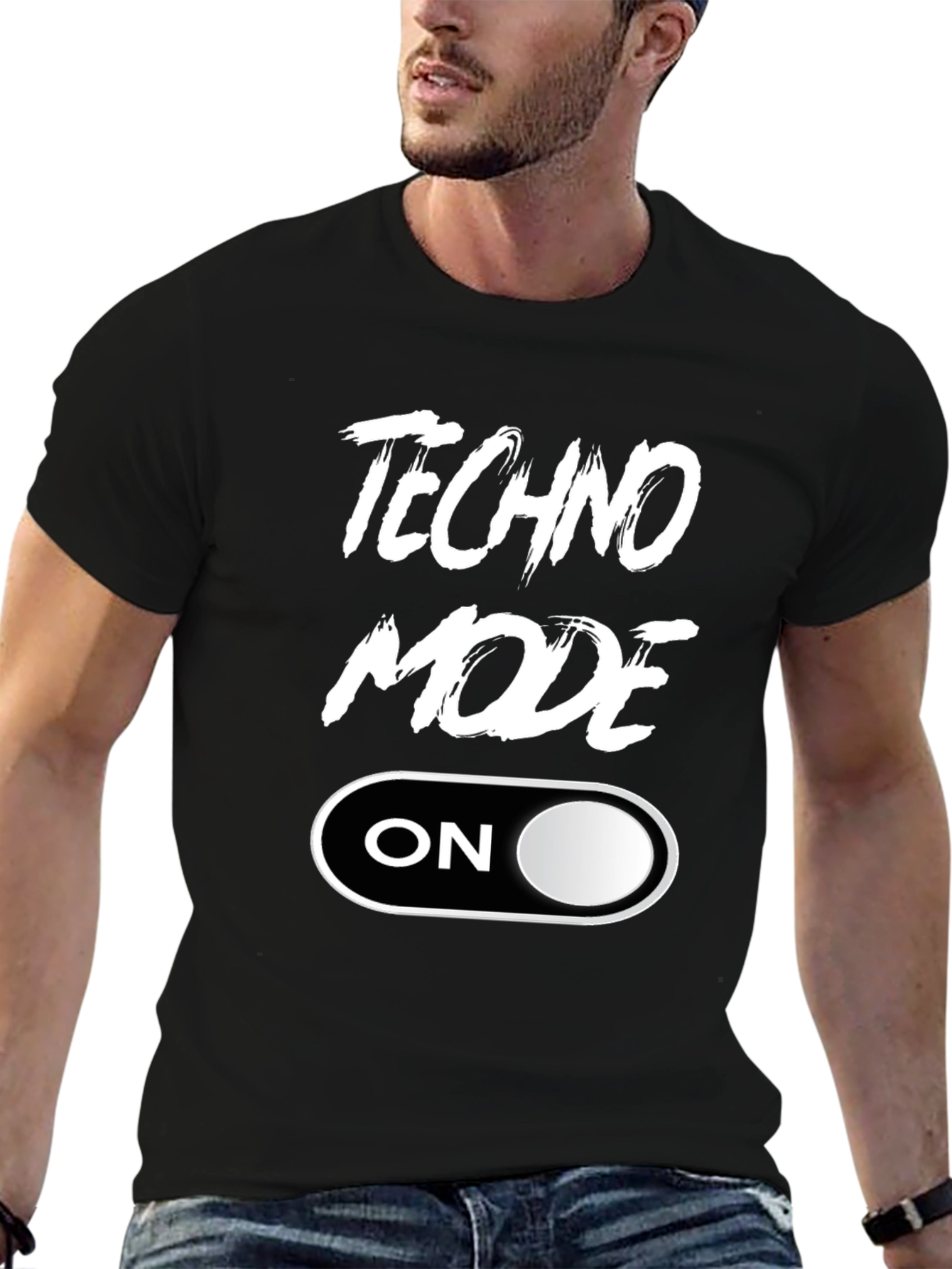 Techno Mode ON Black T-Shirt