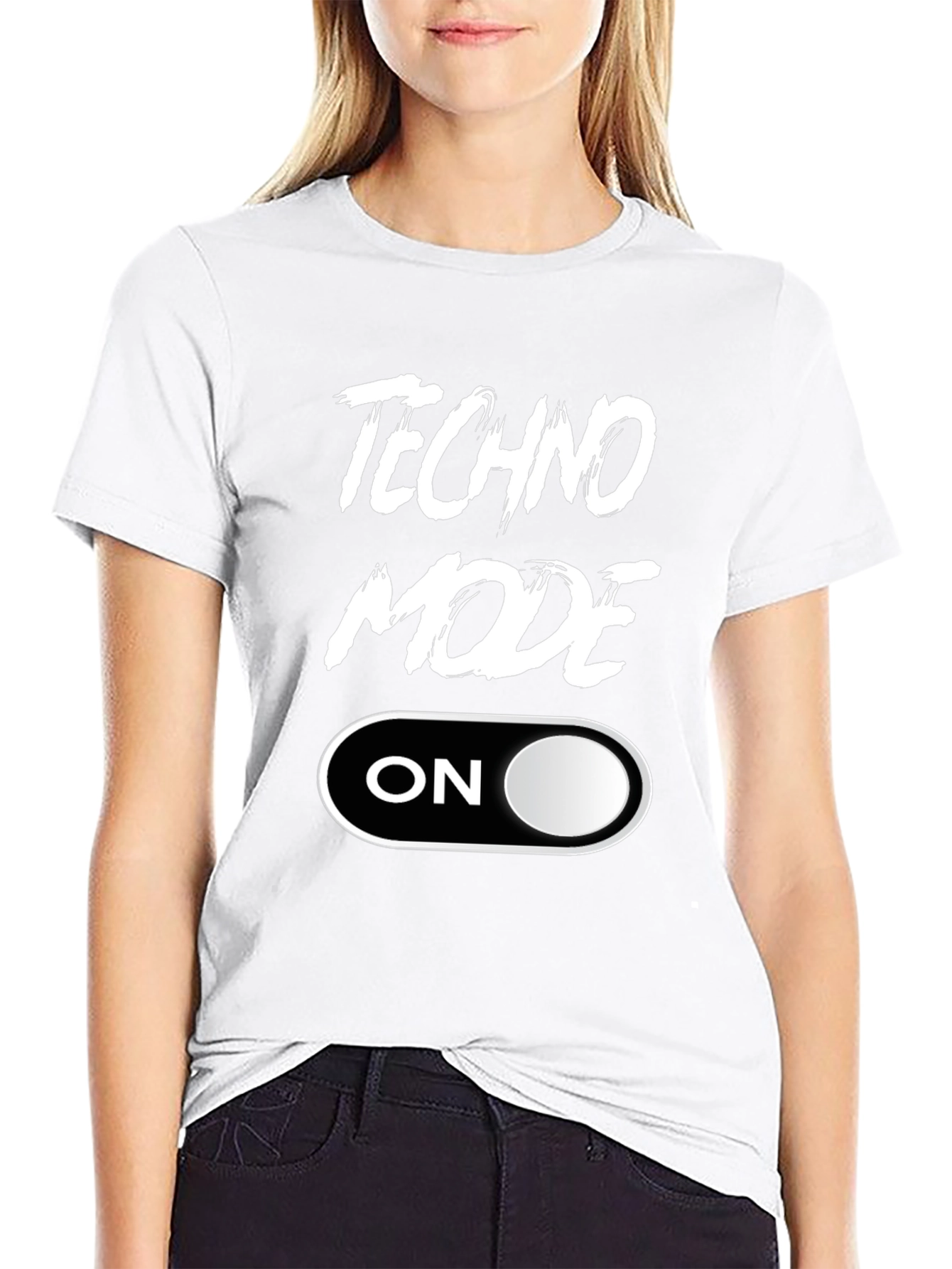 Techno Mode ON Black T-Shirt
