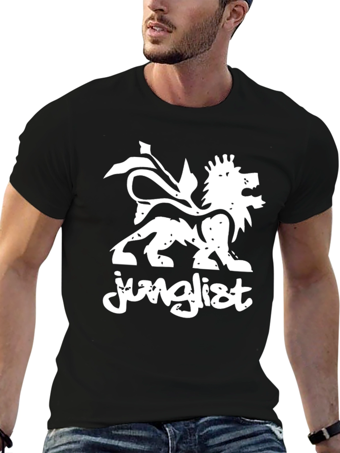 Junglist Lion Graphic Black T-Shirt