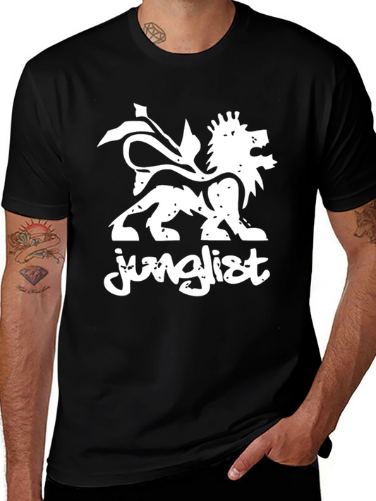 Junglist Lion Graphic Black T-Shirt