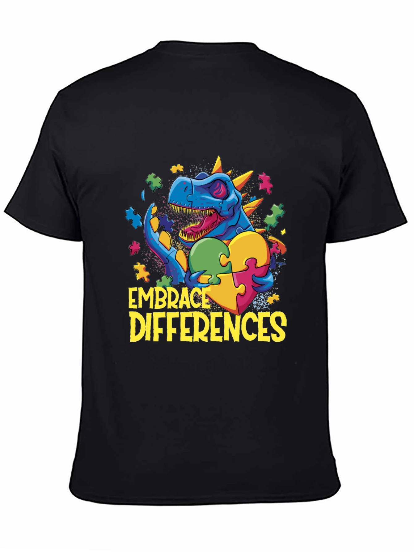 Embrace Differences T-Shirt - Dinosaur Autism Awareness