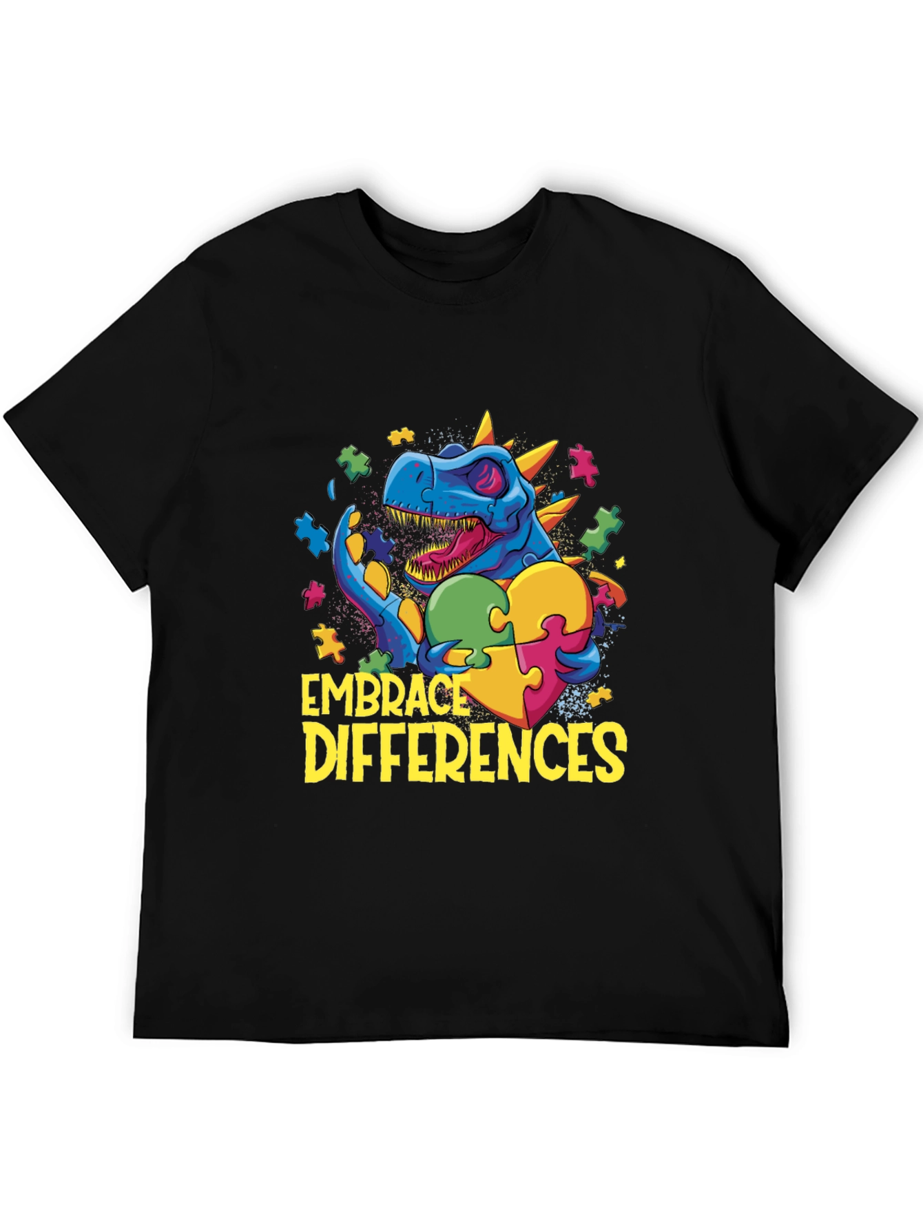 Embrace Differences T-Shirt - Dinosaur Autism Awareness