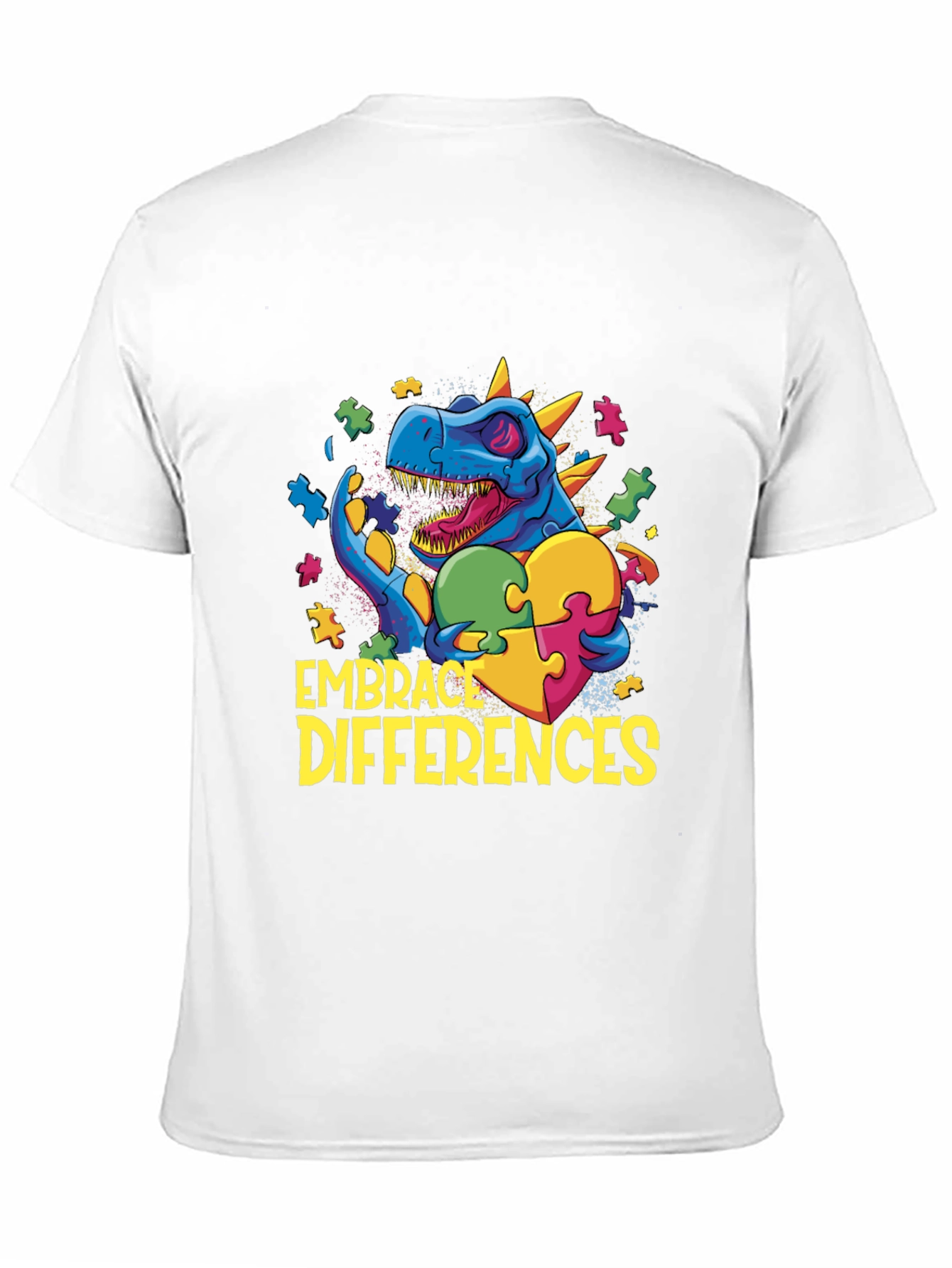 Embrace Differences T-Shirt - Dinosaur Autism Awareness