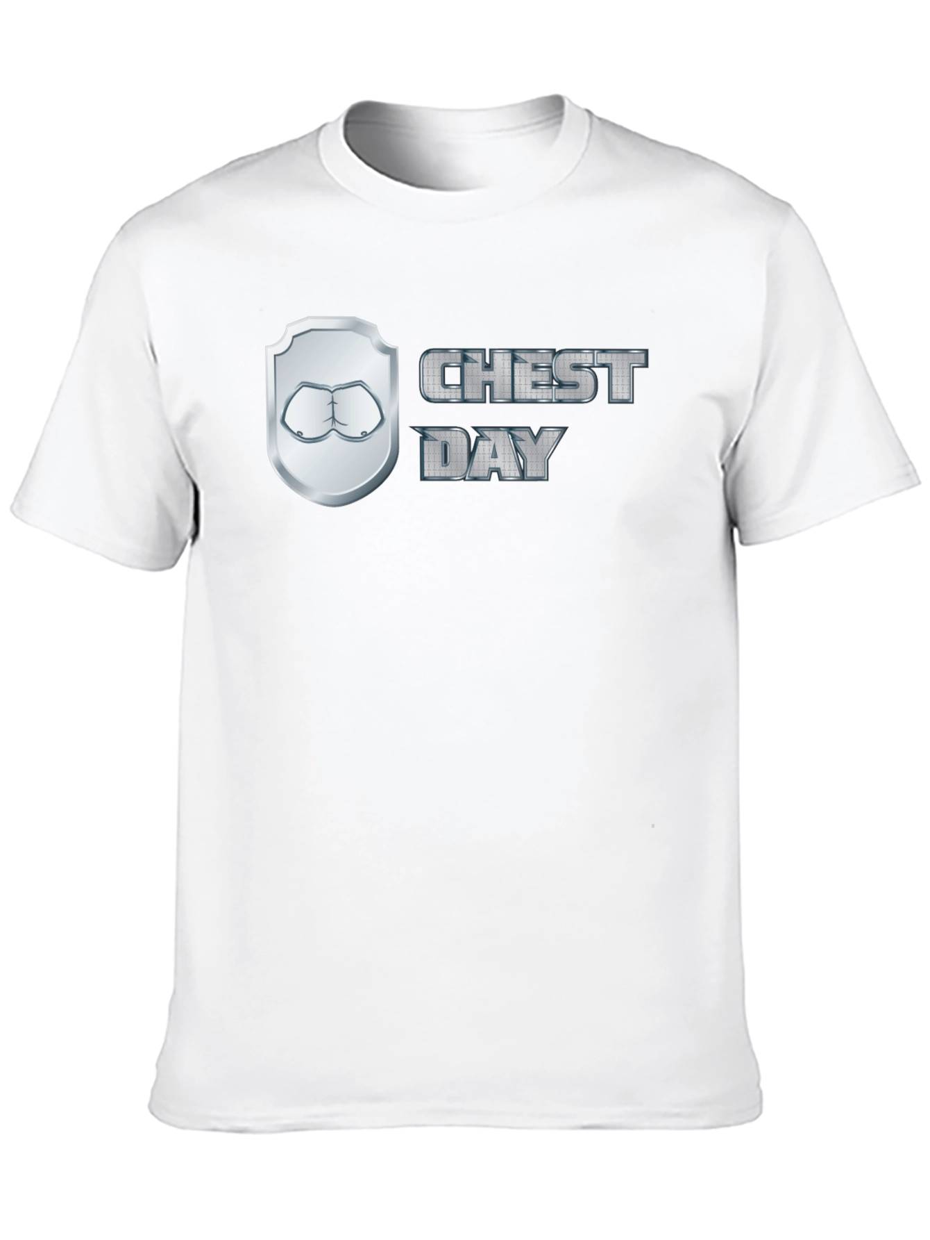 Chest Day Black Graphic T-Shirt Gym Humor Tee