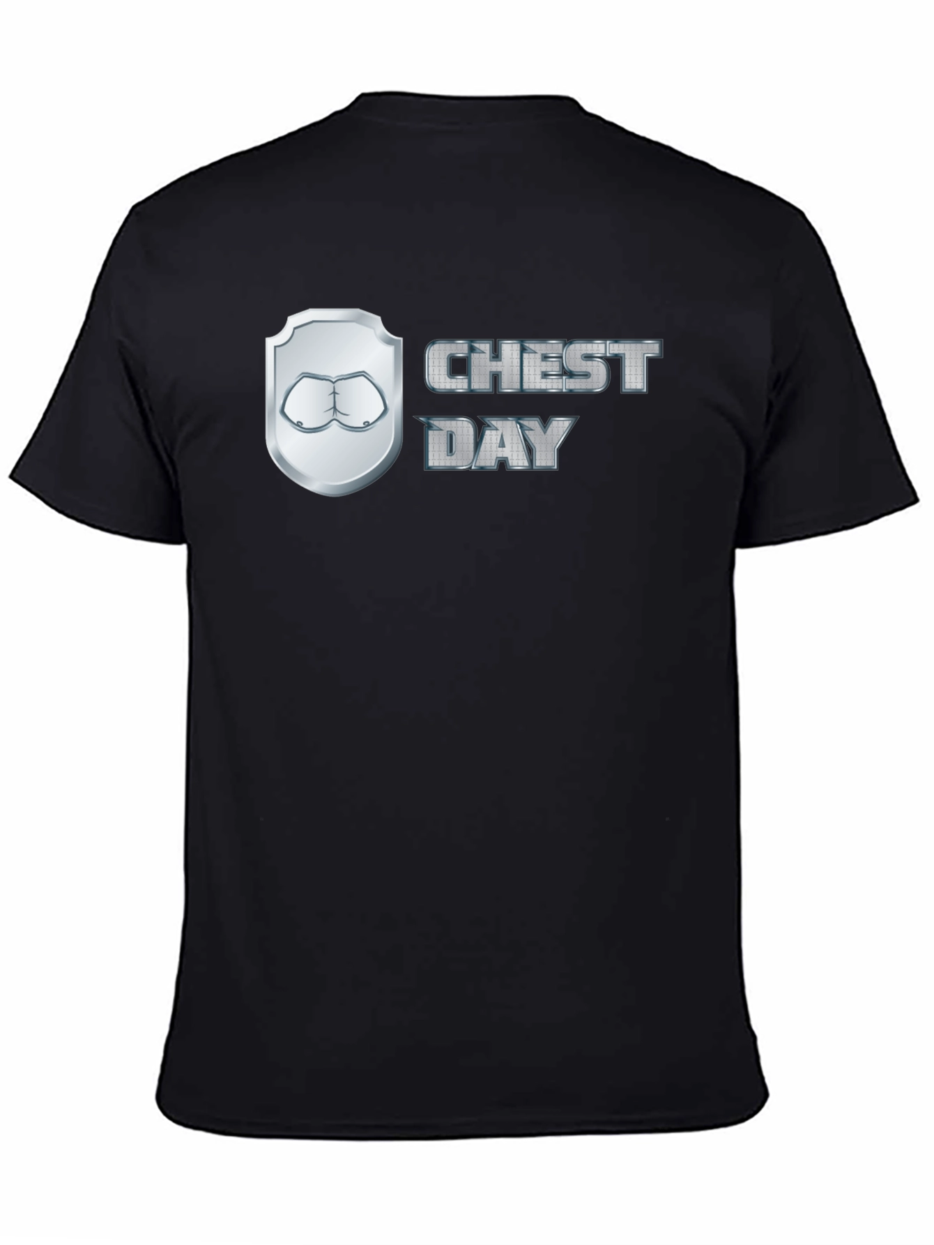 Chest Day Black Graphic T-Shirt Gym Humor Tee