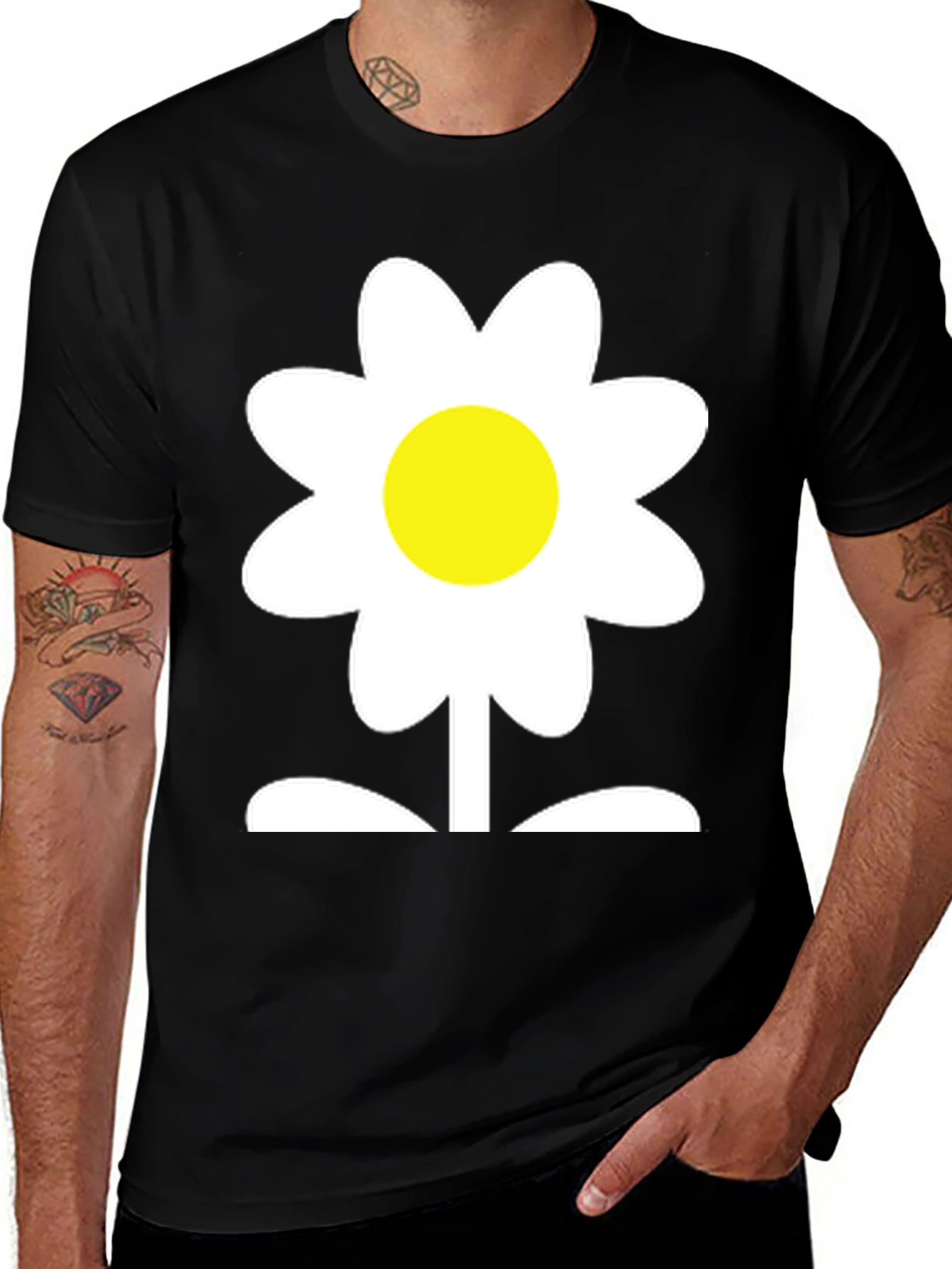 Daisy Flower Graphic Tee - Soft Cotton Blend