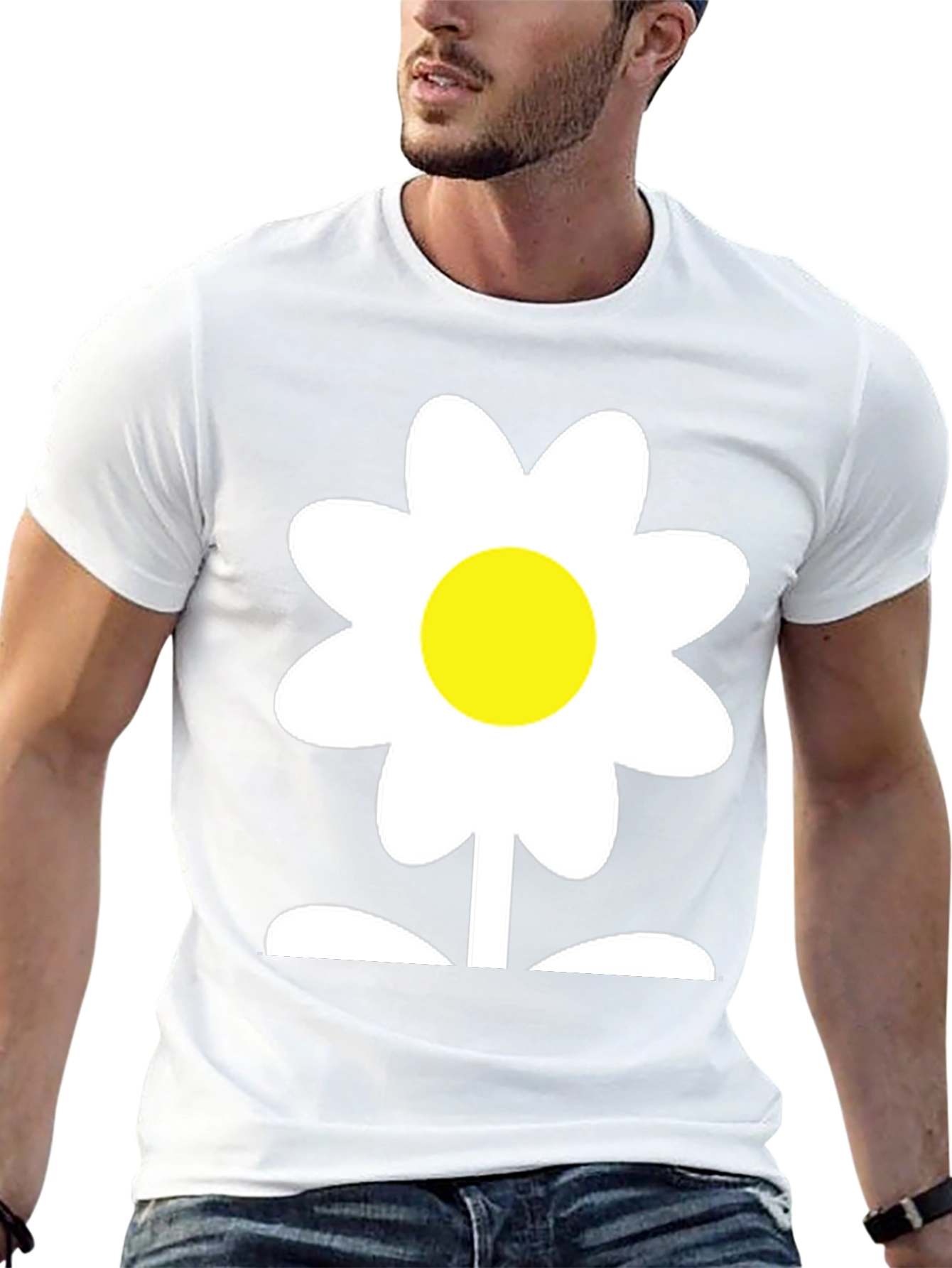 Daisy Flower Graphic Tee - Soft Cotton Blend