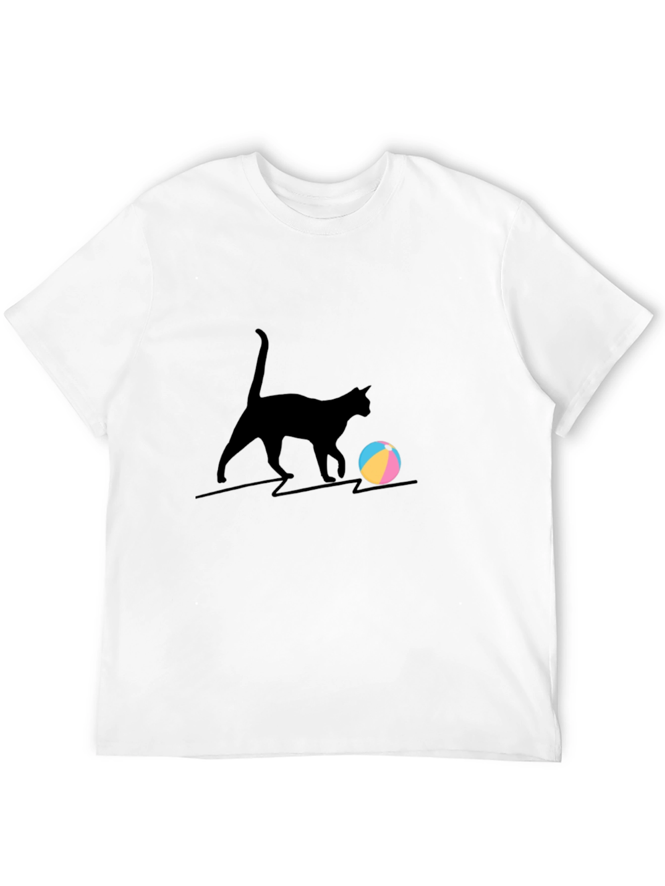 Cat Playing with Ball Graphic Tee