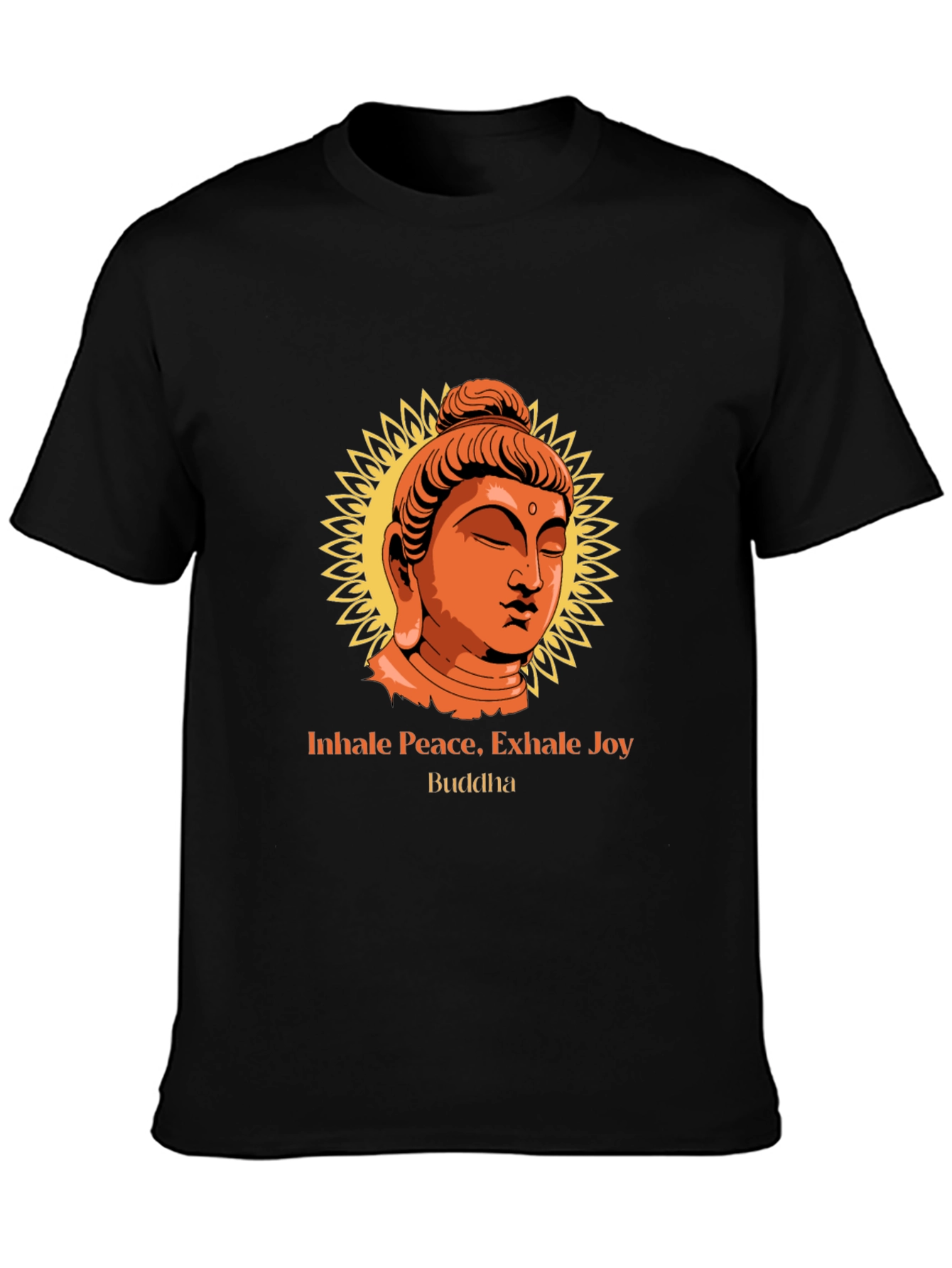 Inhale Peace Buddha Graphic Tee - Black