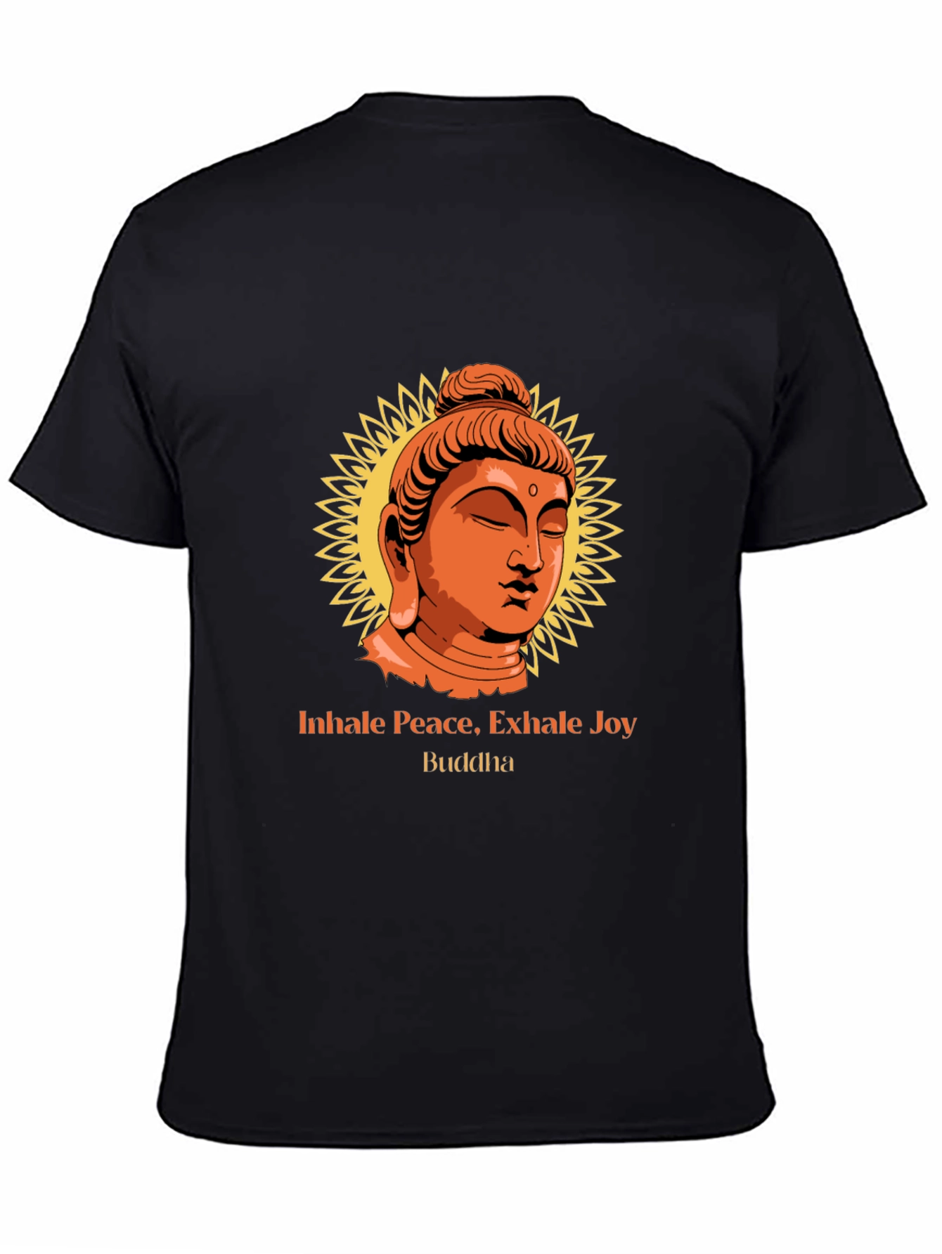 Inhale Peace Buddha Graphic Tee - Black