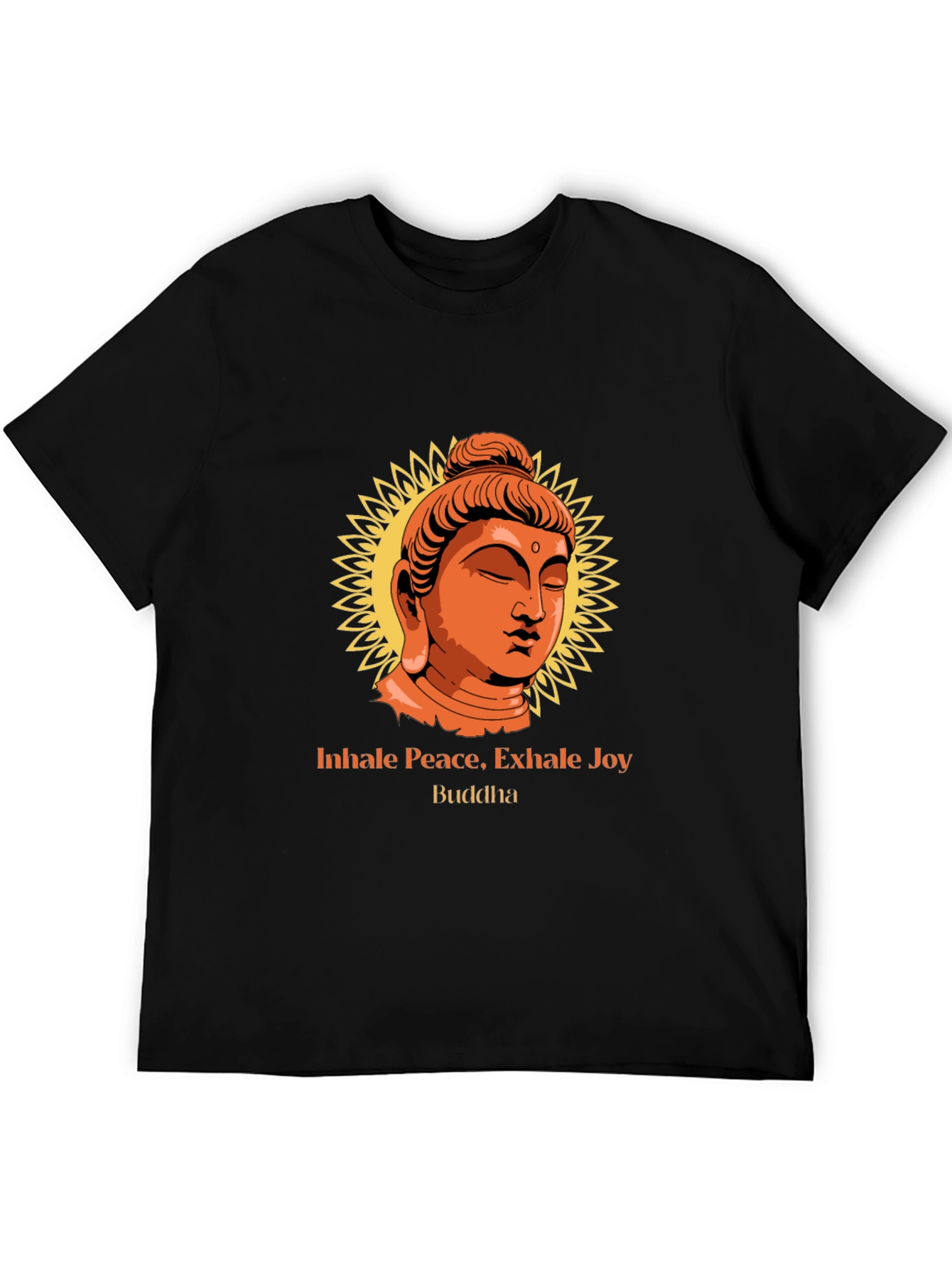 Inhale Peace Buddha Graphic Tee - Black