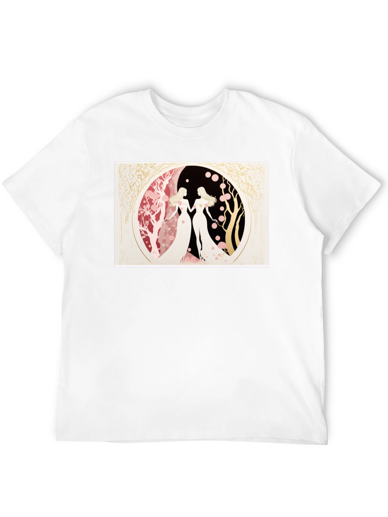 Yin Yang Twin Women Black T-Shirt