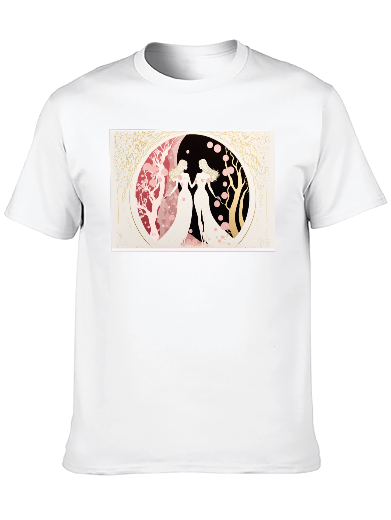 Yin Yang Twin Women Black T-Shirt