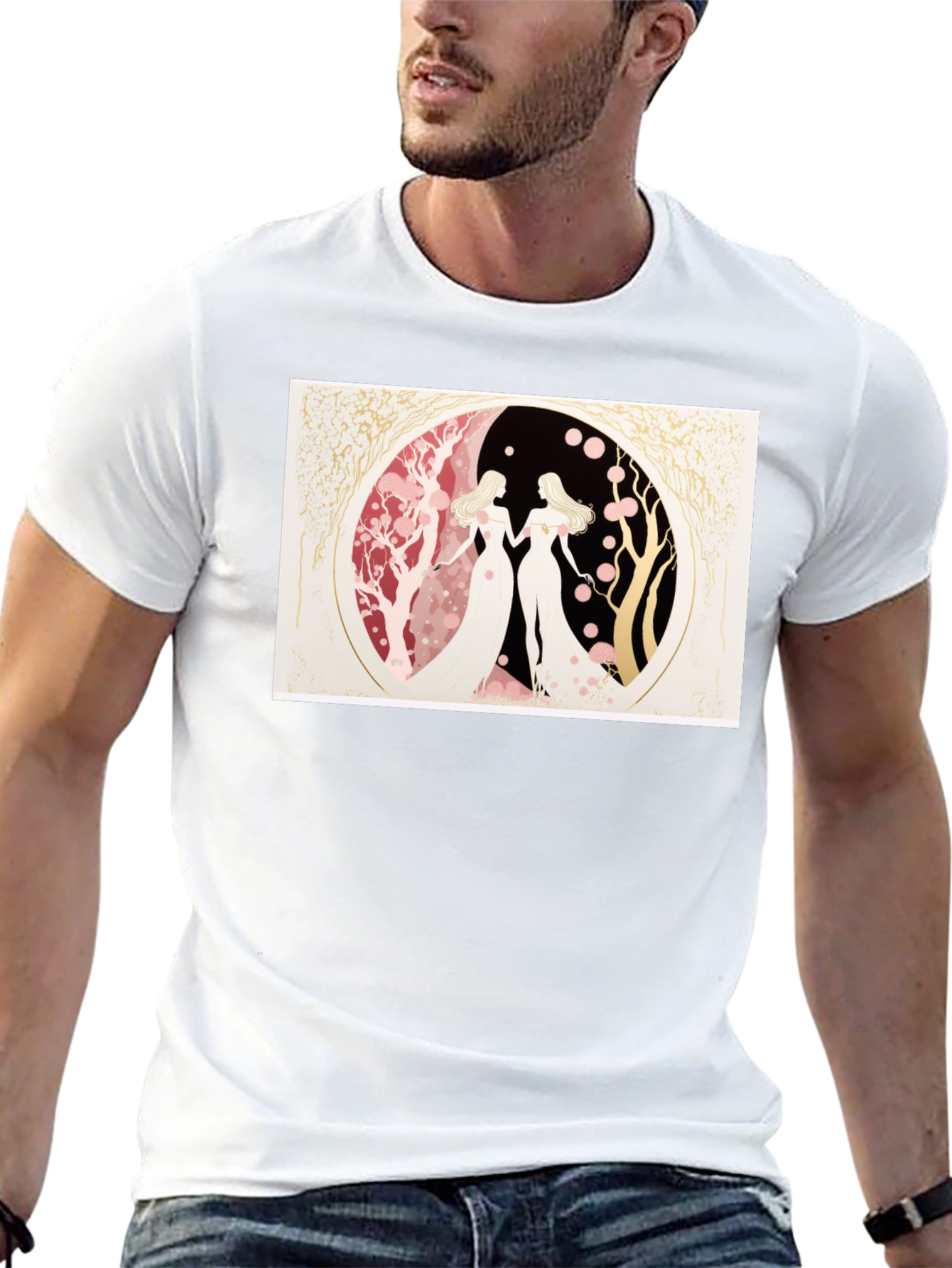 Yin Yang Twin Women Black T-Shirt