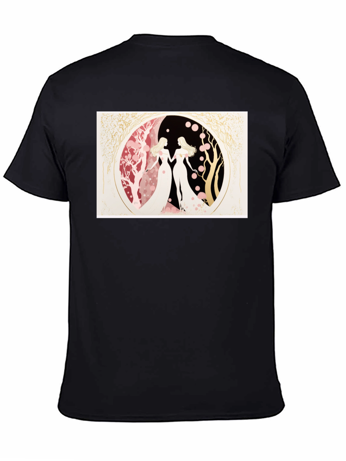 Yin Yang Twin Women Black T-Shirt