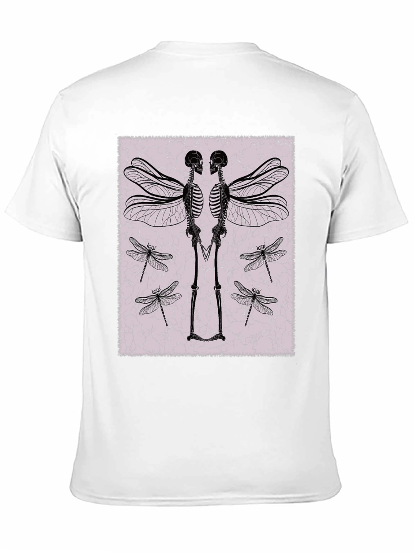 Winged Skeleton Graphic Tee - Black